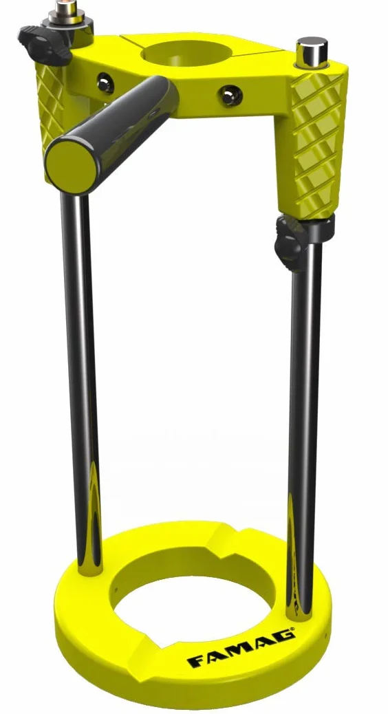 FAMAG Pogłębiacz 210 mm | okrągła podstawa | mobilny uchwyt z aluminium do wiertarek i wkrętarek akumulatorowych | kompaktowy, wytrzymały i lekki | Delta-F 1405.210
