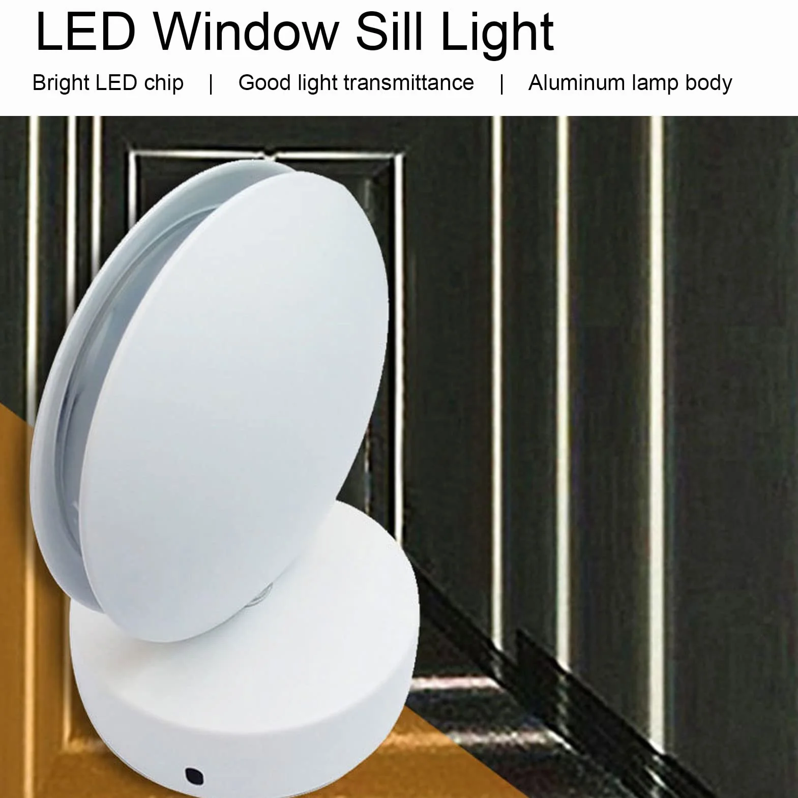 Kinkiet LED, 10W AC85-265V Okrągła ścienna RGB, 360 Stopni świecąca Parapetowa Rama Drzwi Wiązka Ray Line Kinkiet do Przedpokoju Przejście Patio Łazienka Salon(Białe światło)