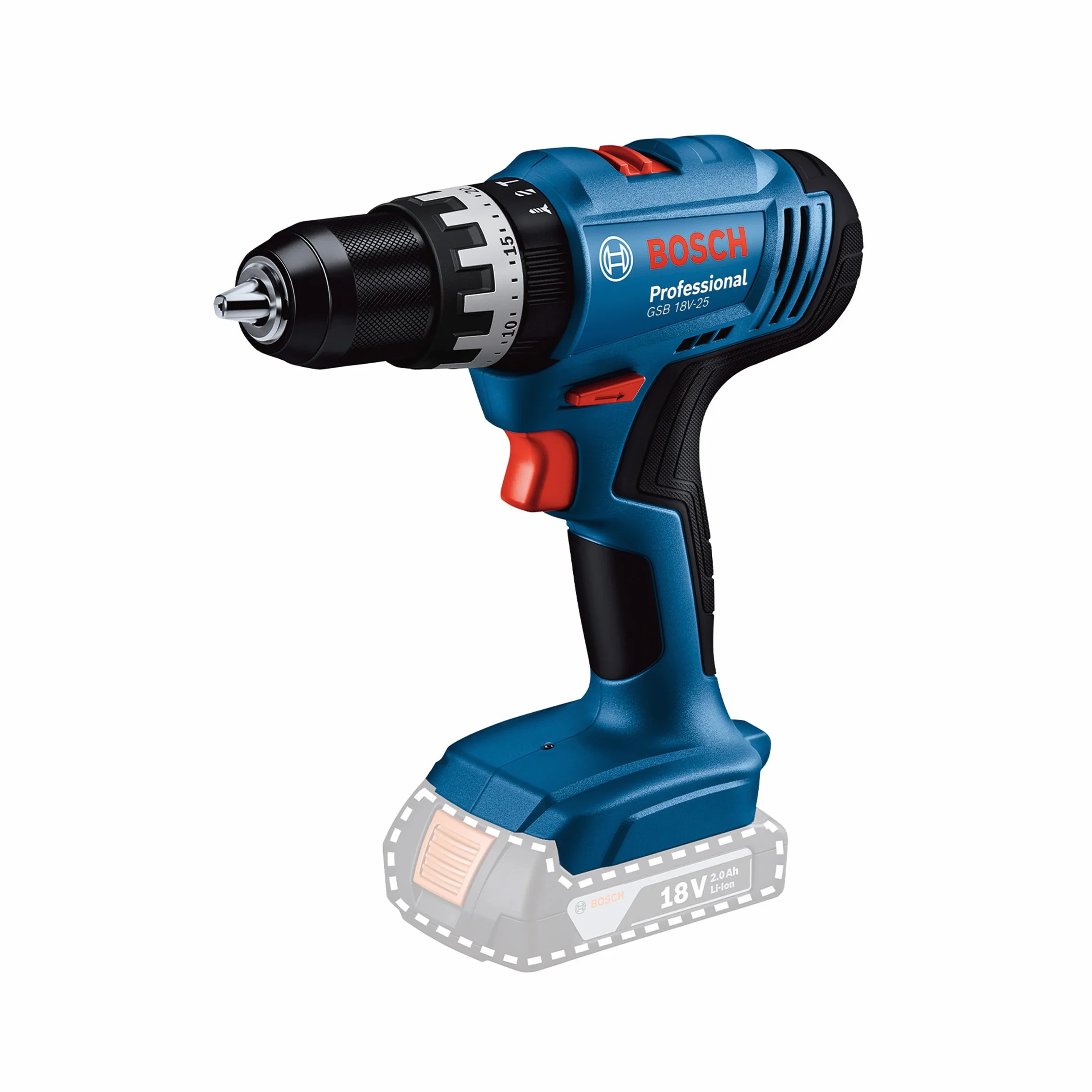 Bosch Professional 18V System Akumulatorowa wiertarko-wkrętarka udarowa GSB 18V-25 (maks. Ø wkrętów 10 mm)