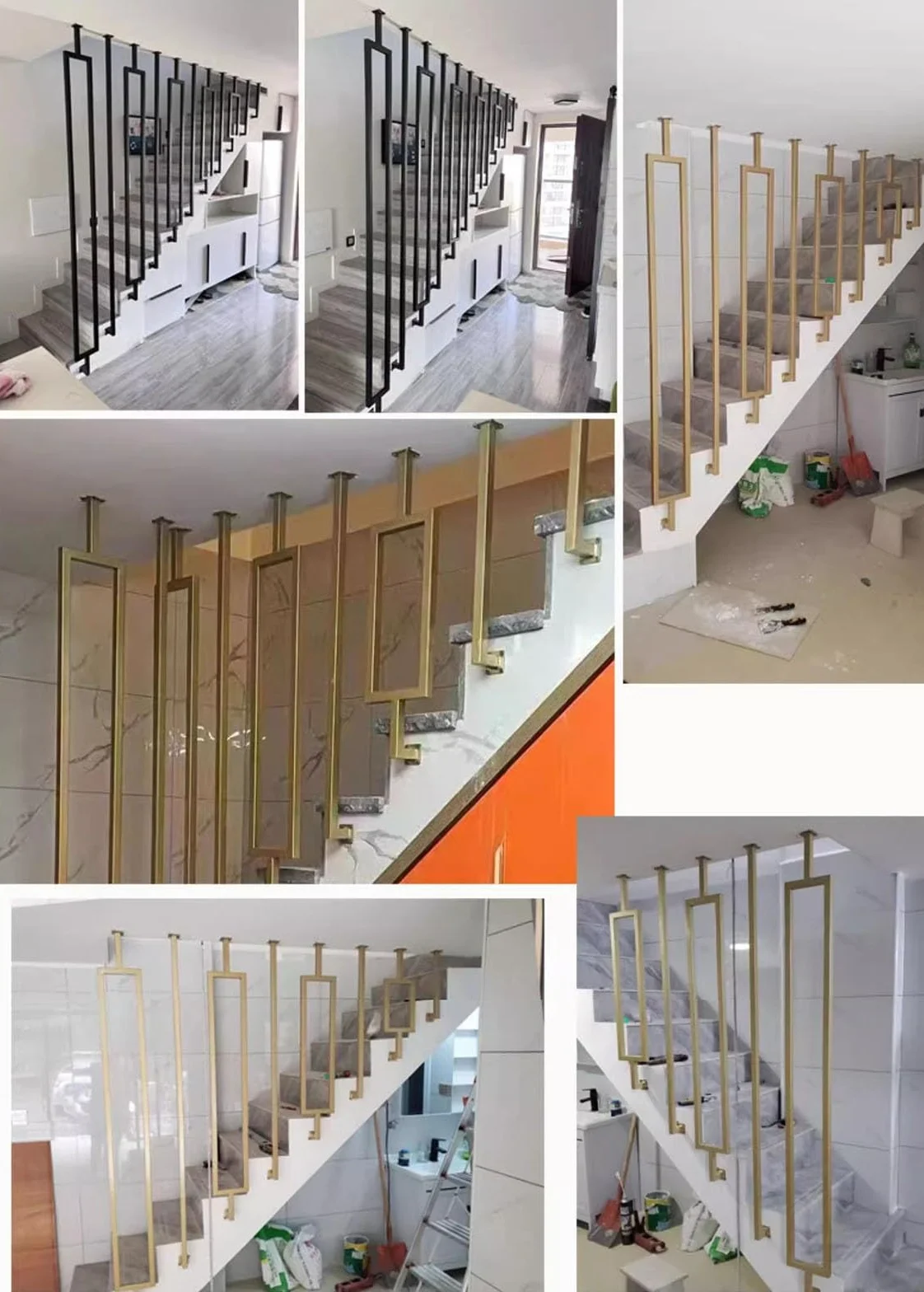 Konfigurowalne metalowe tralki schodowe do schodów poziomych nachylenia żelaznych wrzecion w kolorze czarnym/białym/d 235 cm (92,5 cala) słupek zapobiegający upadkom bezpieczna balustrada