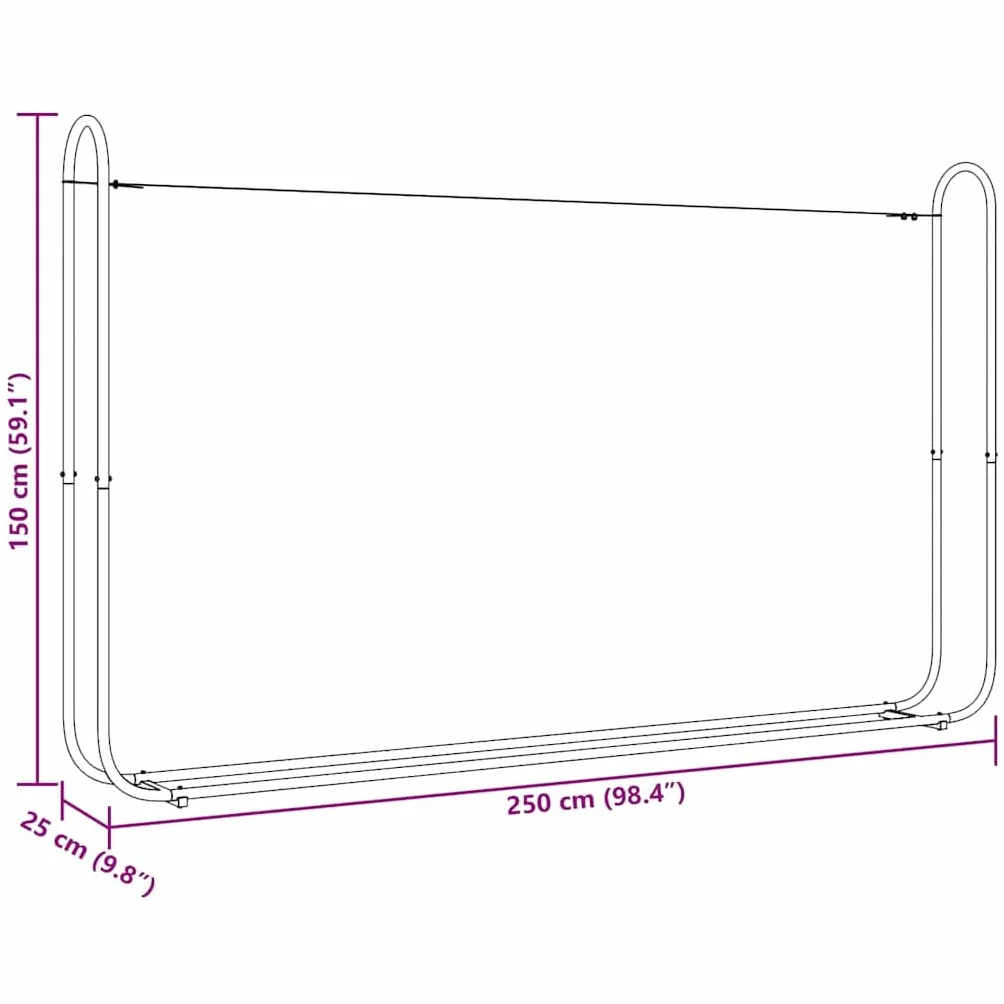 Stojak na drewno opałowe z drutem stalowym 250x25x150 cm stal
