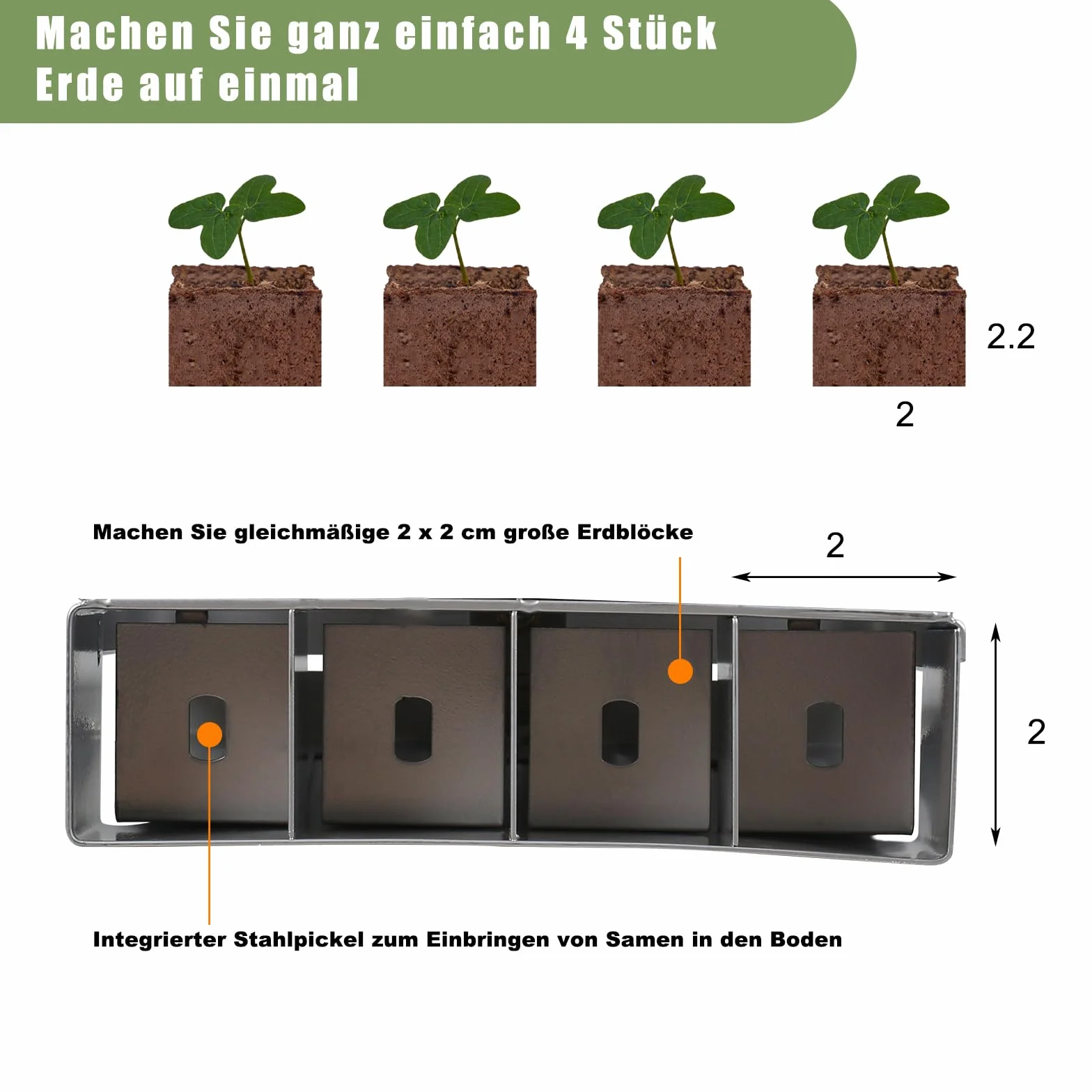 Ręczny blok do gleby 5 cm z przedłużonym uchwytem narzędzie do wysiewu roślin ogród nasiona