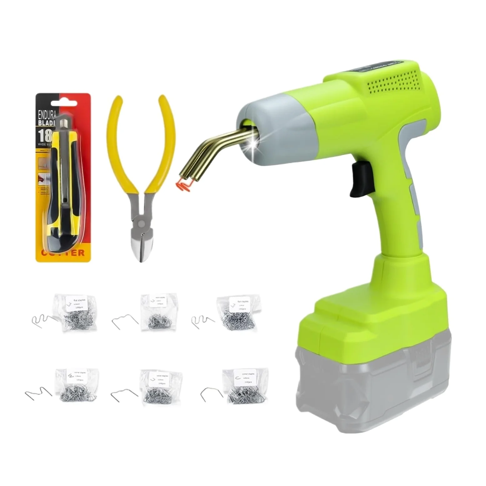 Spawacze z tworzywa sztucznego 80W plastikowy pistolet spawalniczy z 600 szt. gwoździ, naprawa samochodów, drut spawalniczy, narzędzie, zestaw palnika spawalniczego do akumulatora 18 V
