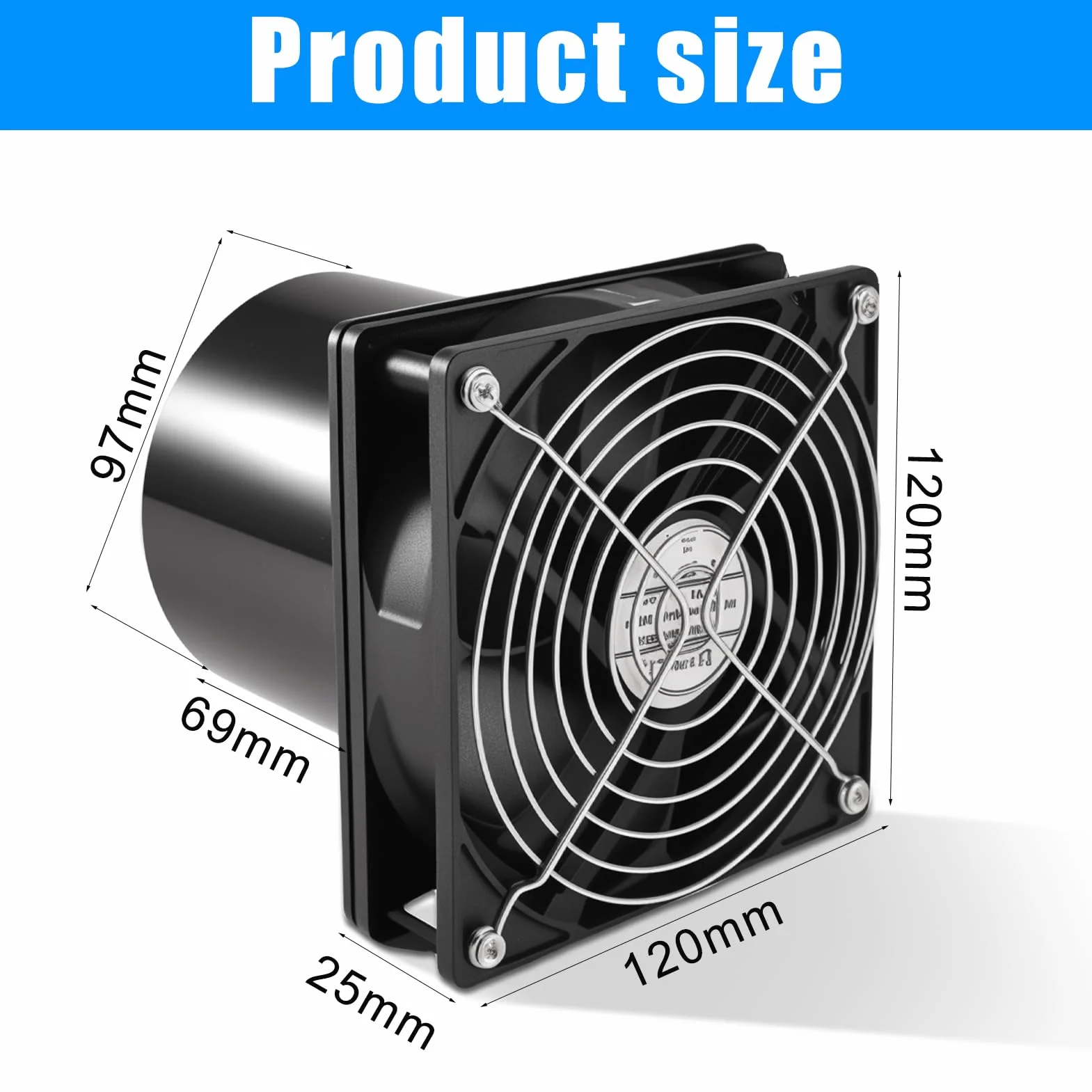Joycabin Wentylator rurowy 100 mm, z regulatorem prędkości, odporny na wysokie temperatury, cichy wentylator do kuchni, WC, garażu, szklarni, cyrkulacji powietrza