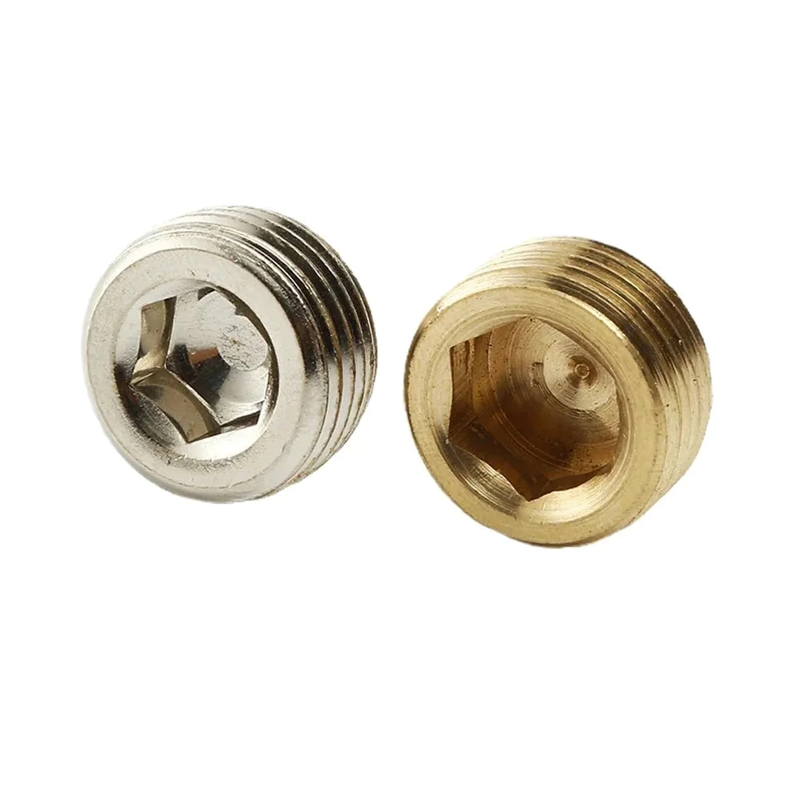 10 sztuk złącze pneumatyczne złącze sześciokątne nasadka powietrzna pierścień uszczelniający gwint zewnętrzny G1/8 G1 4/6/8mm złącze skarpet (Brass, 1 inch)
