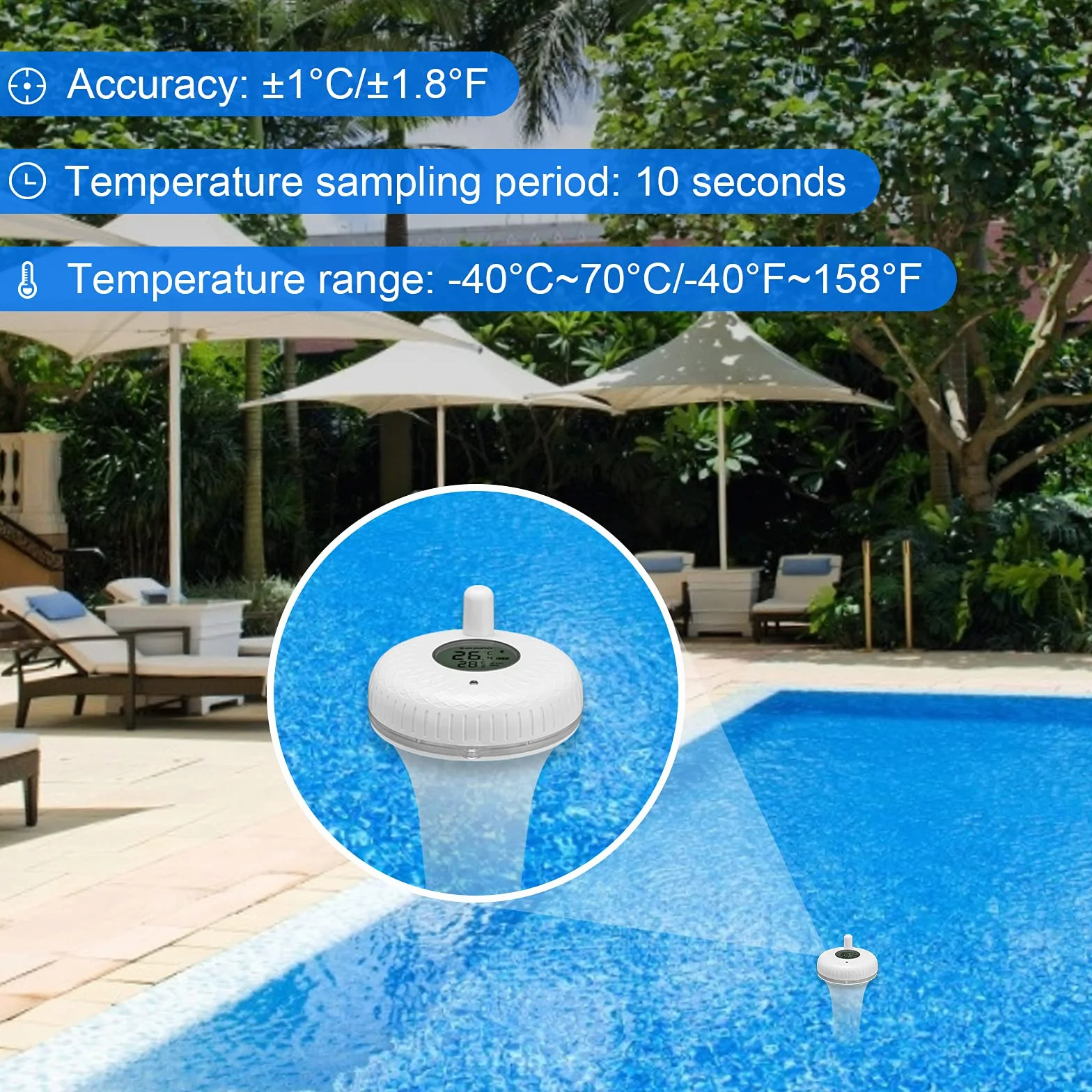 Inkbird Termometr basenowy, pływający termometr IBS-P01B (Bluetooth)