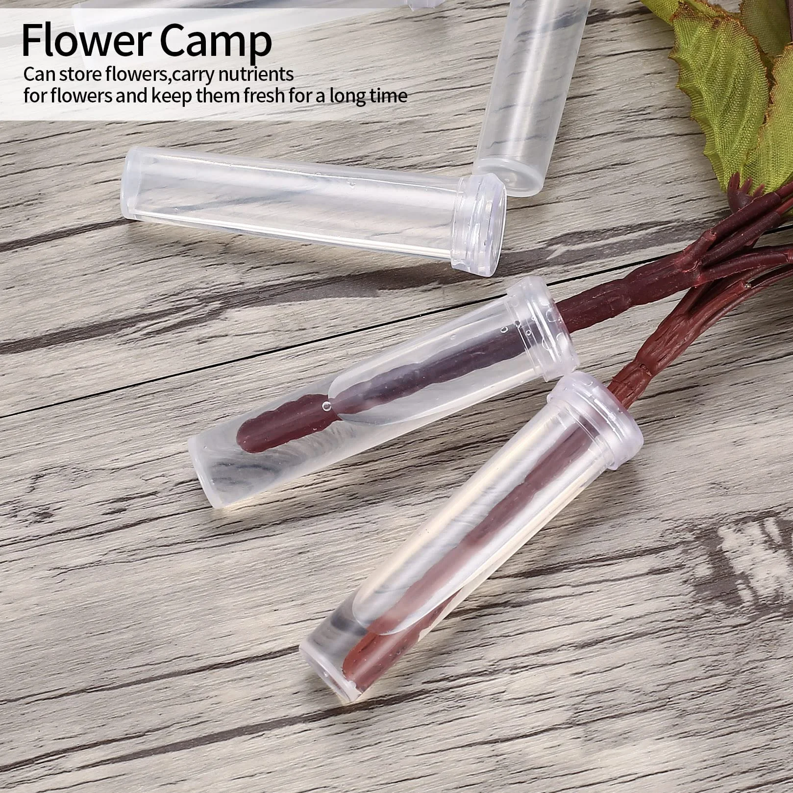 33 Sztuki Kwiatowe Rurki, Wodne Rurki do Kwiatów, Rurki do Orchidei z Nakrętkami, Reużywalne Plastikowe, Wazoniki na Wodę do Kwiatów Florysta