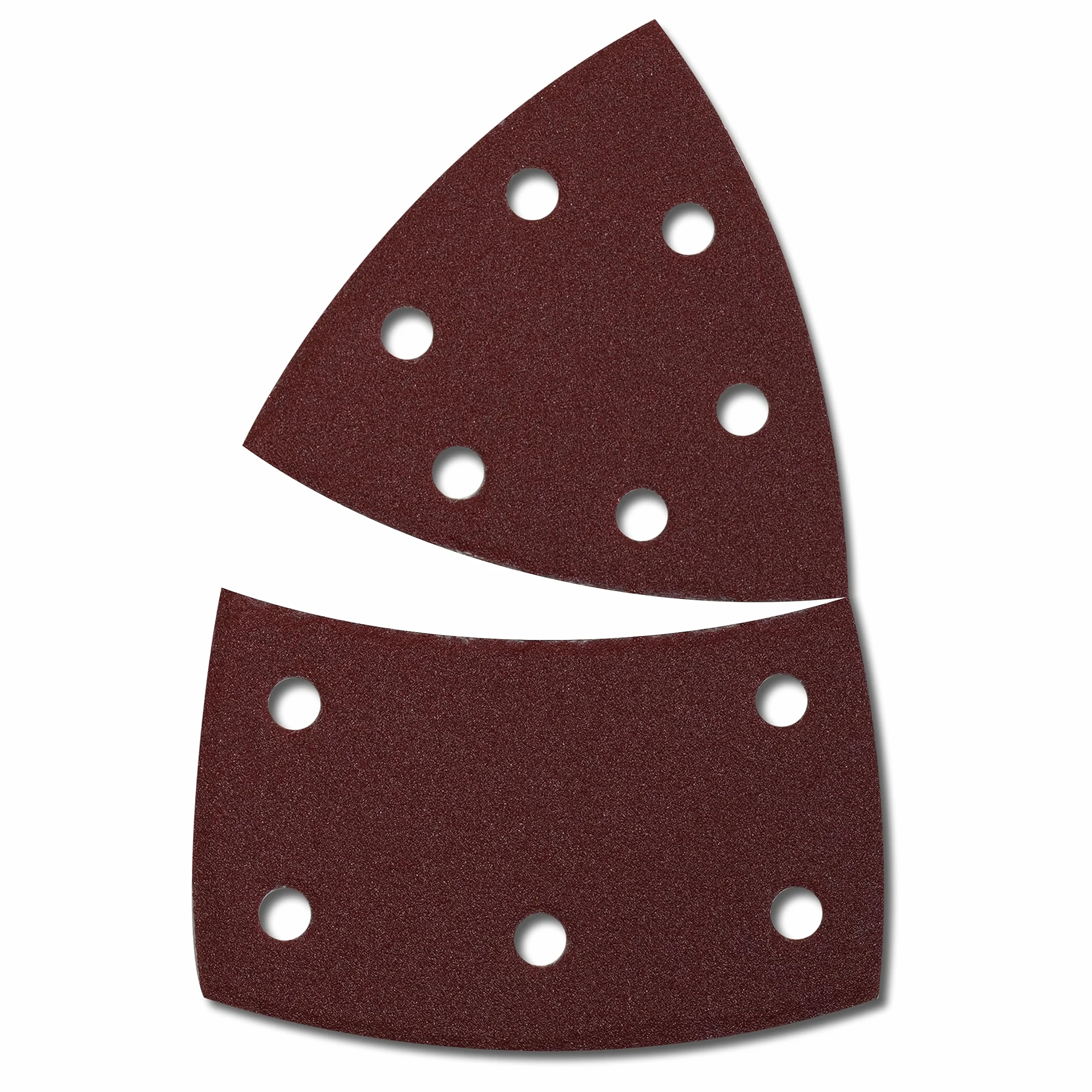 RODOPI RedDevil Papier ścierny do szlifierek wielofunkcyjnych, cyrkonu, korundu, rzepu, 105 x 152 mm, trójkąty szlifierskie Delta, 11 otworów, do szlifierek trójkątnych, ziarnistość 40-320, 50 sztuk,