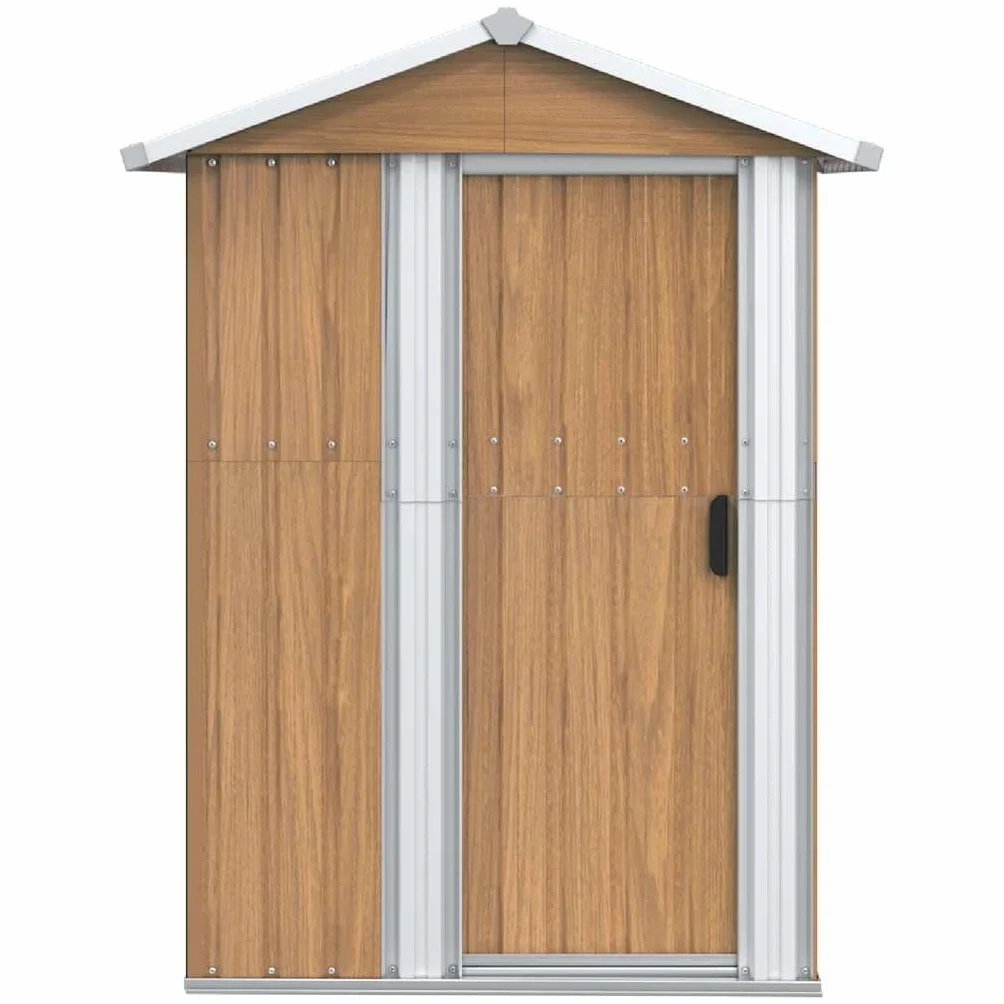 vidaXL Domek ogrodowy brązowy 126x97,5x177 cm ocynkowana stal