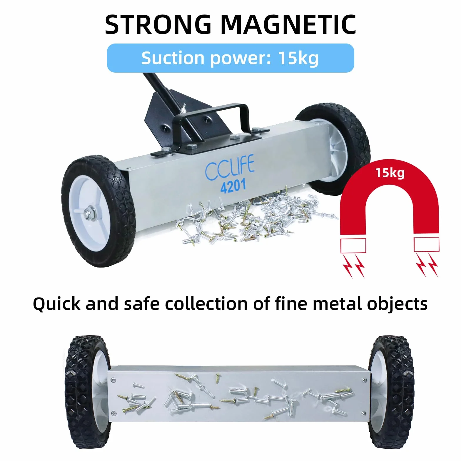 CCLIFE Magnetyczna szczotka 45 cm maksymalne narzędzie do podnoszenia magnesu 15 kg uchwyt teleskopowy