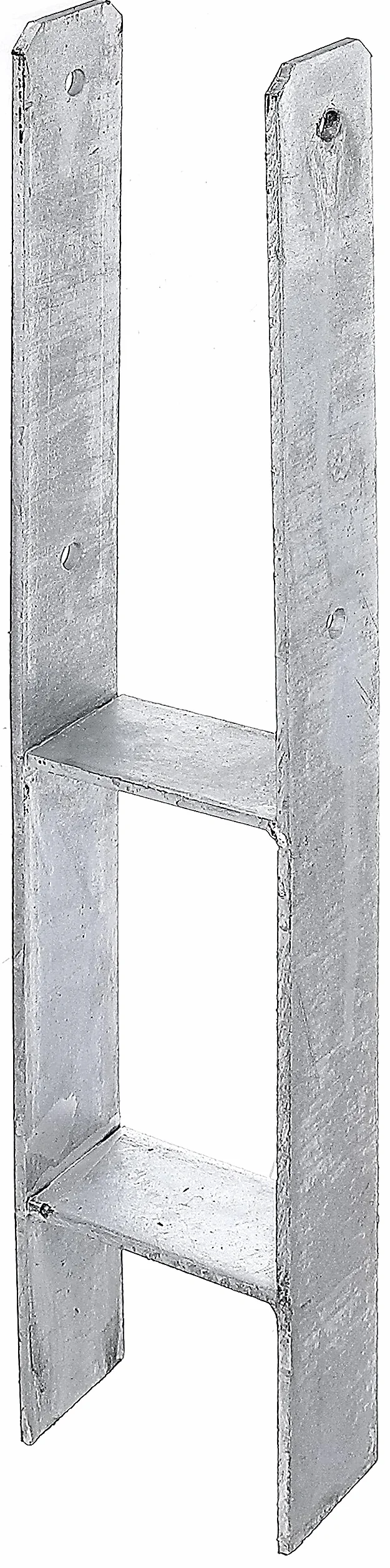 Alberts 213831 Wspornik słupka H | ocynkowany ogniowo | szerokość w świetle 101 mm | wysokość całkowita 600 mm | grubość materiału 6 mm