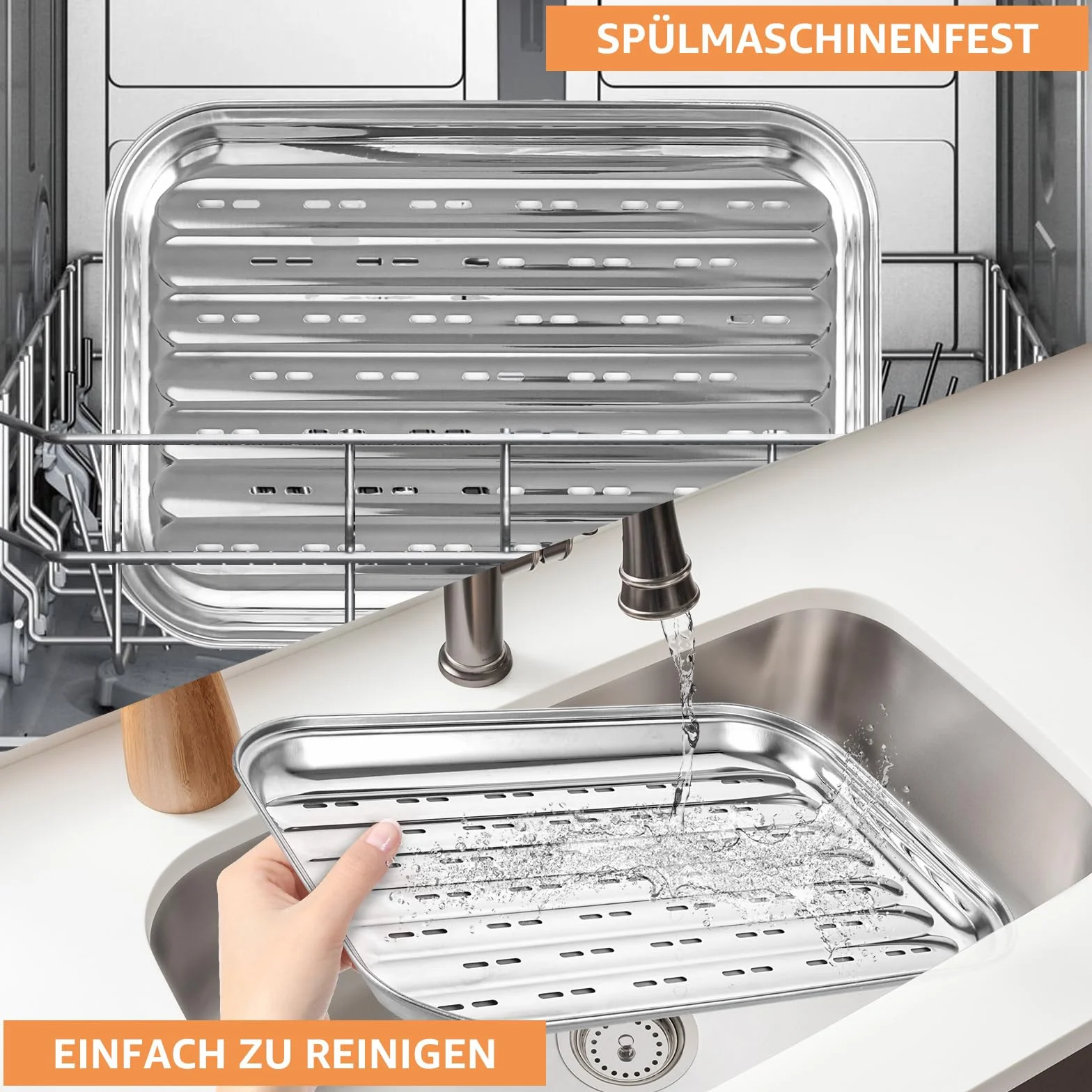 Tacki do grillowania ze stali nierdzewnej prostokątne 34,5x24,5 cm perforowane