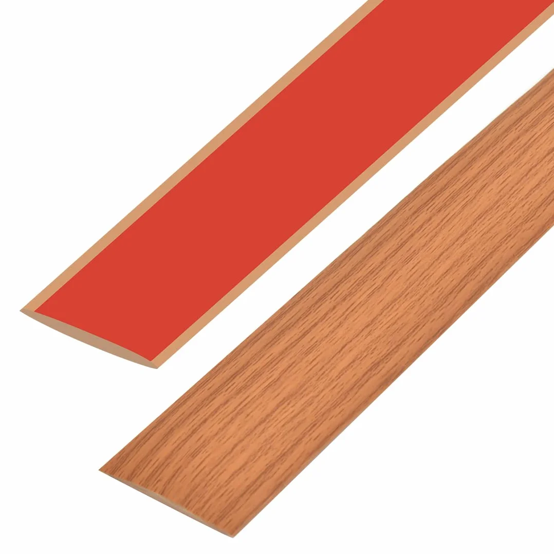 Listwa przejściowa do podłogi, 2 m x 4 cm, pręty progowe, brązowe drewno, samoprzylepny profil przejściowy PCW, listwy łączące podłogowe, listwa rozdzielająca drzwi, przyklejana ścianka
