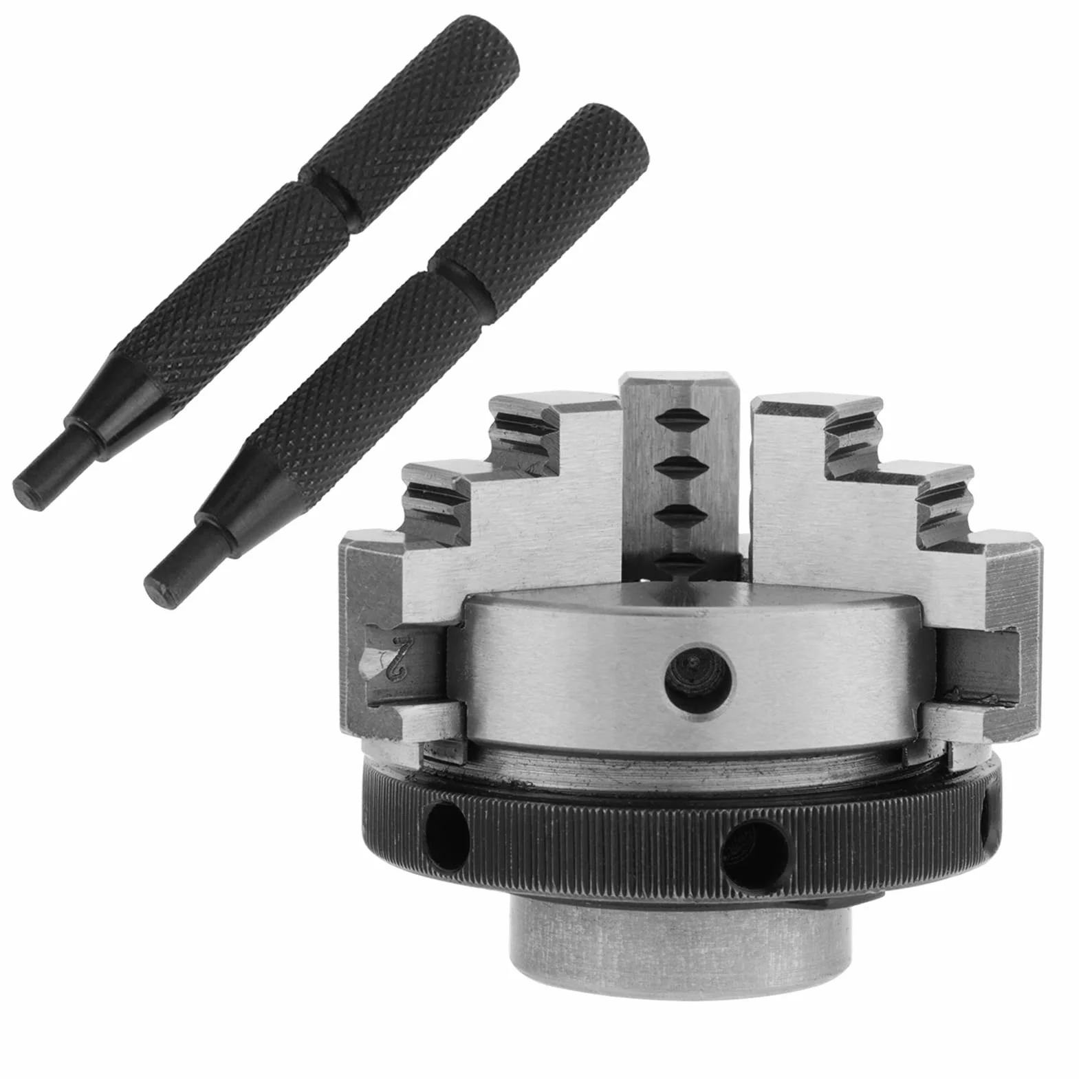 K01-50 Scroll Chuck Mini Woodworking Hand Chuck Szczękowy uchwyt 50mm 1.97"z 3 szczękami i gwintami montażowymi