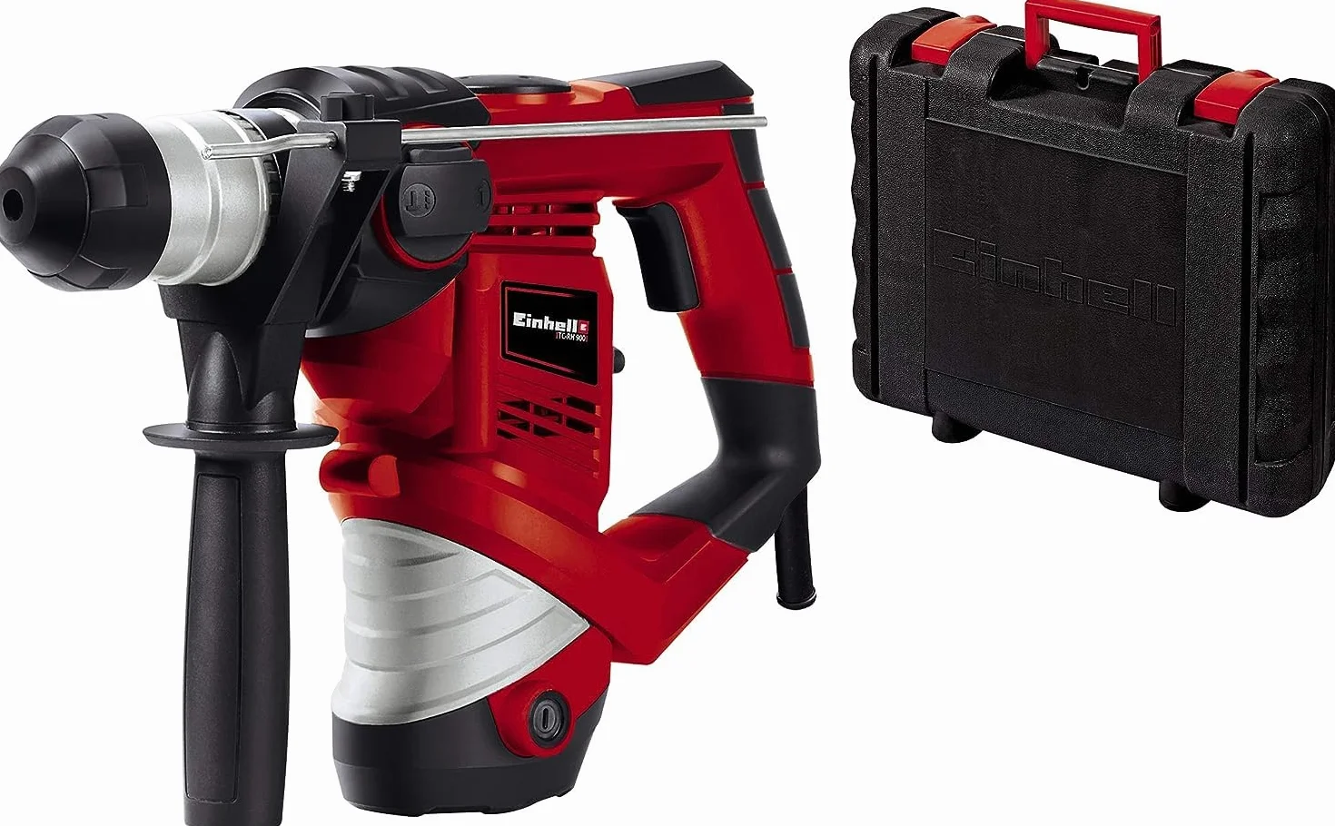 Einhell Młot Udarowo-Obrotowy TC-RH 900 Metalowy Ogranicznik Głębokości Walizka 900 W Czerwony/Czarny