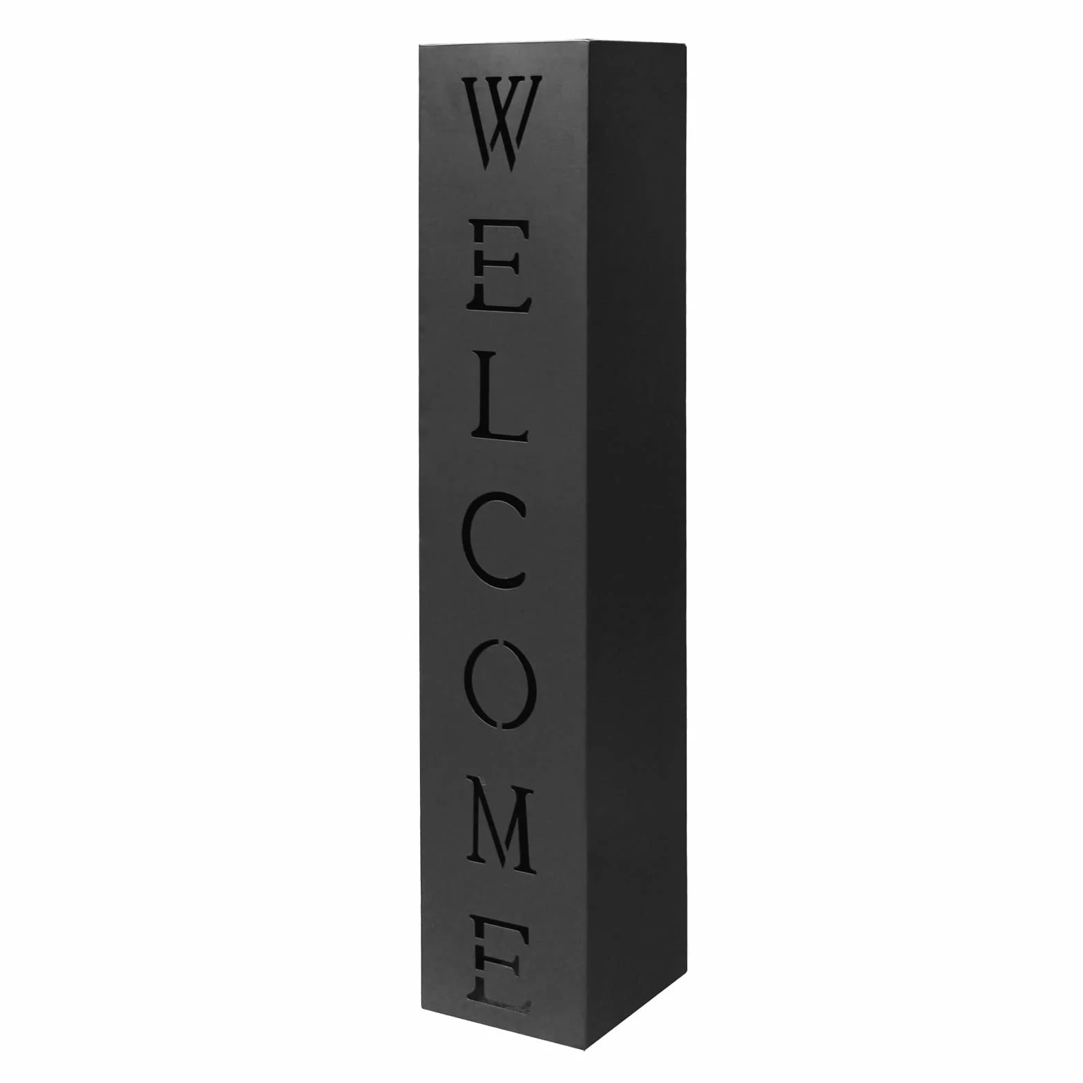 Kolumna dekoracyjna Welcome stalowa 100x20x20 cm czarna do ogrodu