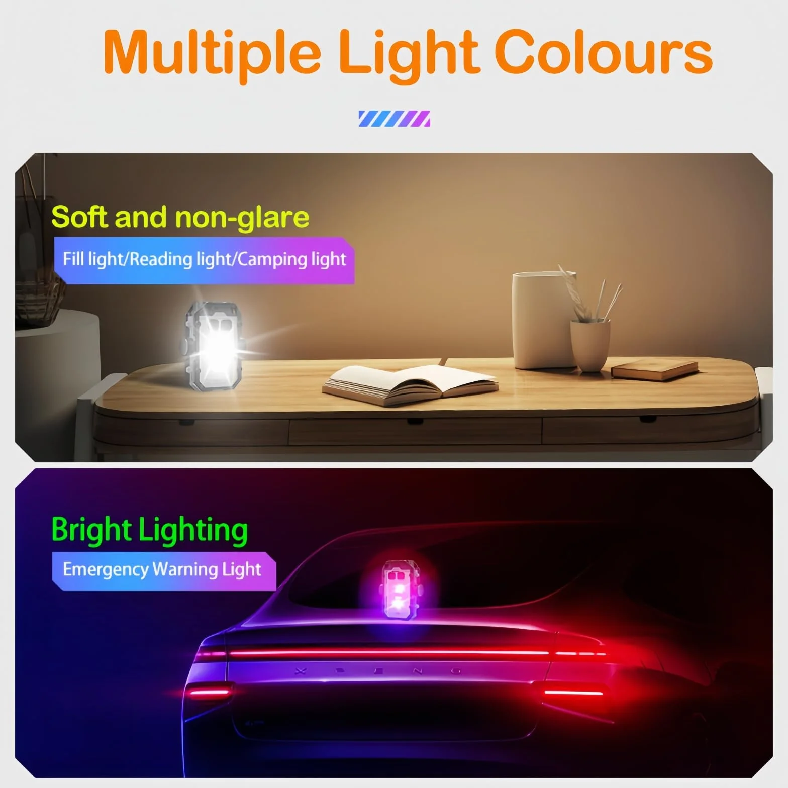 Fay Bless Mała latarka, ultralekka przenośna mini latarka 800 lumenów z magnetycznym światłem roboczym, USB C (GyroLight Black)