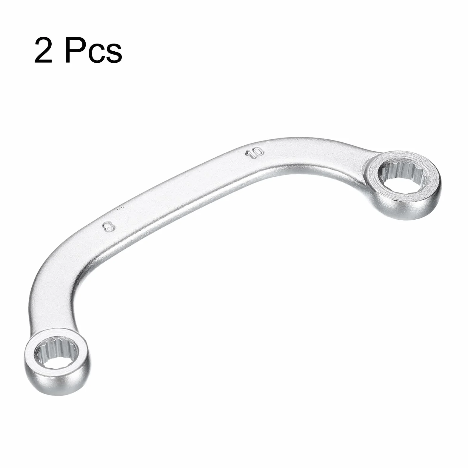 QUARKZMAN 2 sztuki podwójny klucz do skrzyni Medium Moon Metryczny 8 mm X 10 mm 12 punktów Stal węglowa Podwójny koniec Klucz Skrzynka W Kształcie C Z grzechotką Narzędzia Do Naprawy