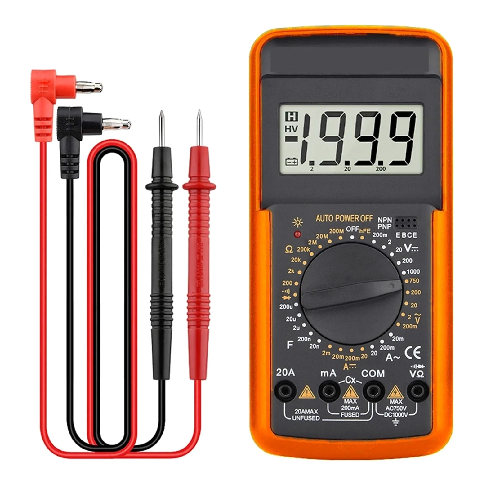 Multimetr Cyfrowy DC AC Tester Pojemności Ręczny Zakres Woltomierz True Próbnik Elektroniczny Narzędzie Dla Elektryków Szybko Dokładnie Łatwy Odczyt(116)