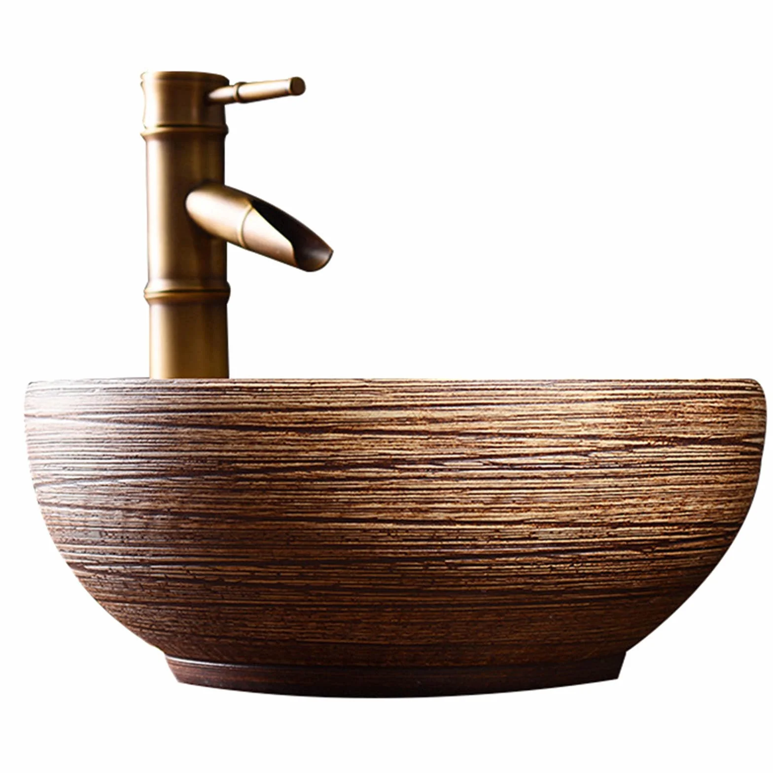 Umywalka ceramiczna nablatowa, umywalki nablatowe, okrągła miska umywalkowa z odpływem, umywalka Art Basin do szafki łazienkowej