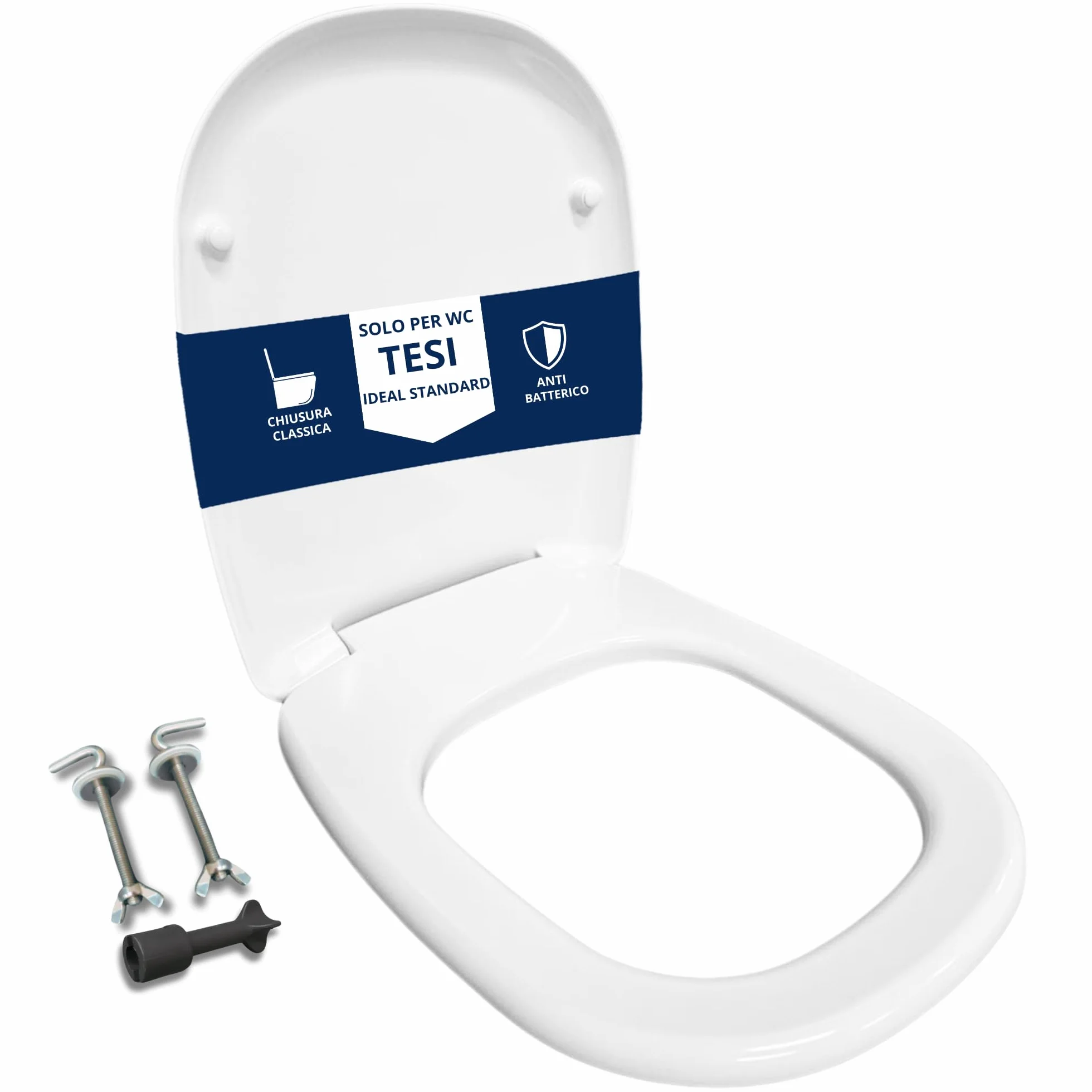 Ideal Standard Teza Jako Oryginalny , Termoutwardzalny Plastikowy Tablet Wc Z Stałymi Zawiasami Ze Stałymi Nierdzewną, Oś Wc Kolor Biały MADE we Włoszech