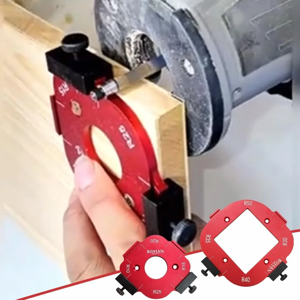 2 sztuki szablon do frezarki jig radius, szablony frezarskie do frezarki górnowrzecionowej, do obróbki drewna R10 R15 R20 R25 R30 R35 R40 R50 szablony do frezowania promieniowego - precyzyjna obróbka