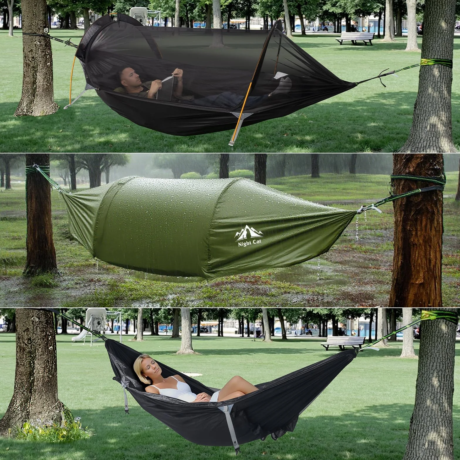 Namiot Hamakowy z Moskitierą Wodoodporny dla 1 Osoby Camping
