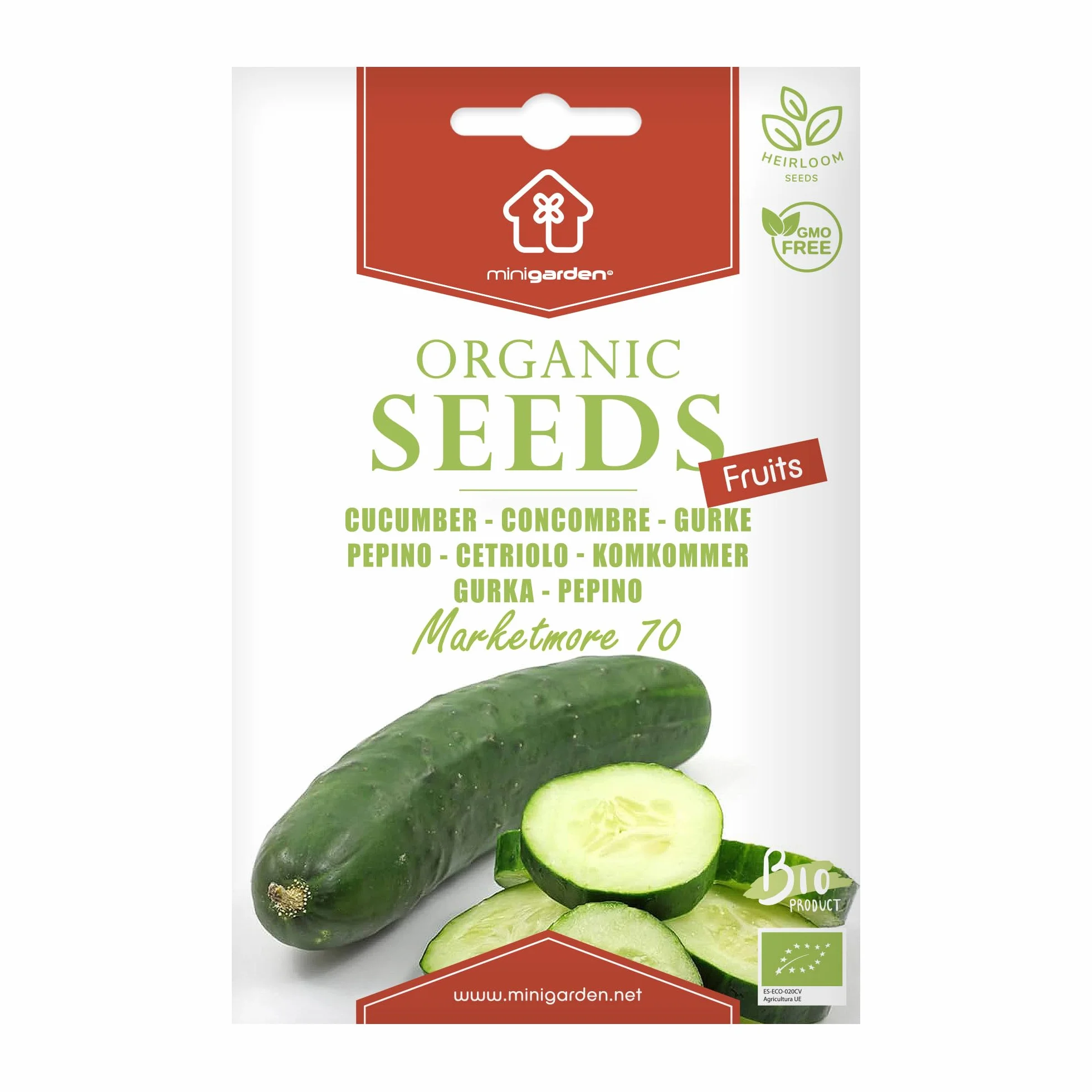 Nasiona ogórka Marketmore 70 organiczne certyfikowane 100% naturalne bez GMO