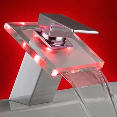 Eaxus LED RGB bateria szklana umywalka łazienkowa chrom kran umywalka jednouchwytowa bateria umywalkowa bateria łazienkowa bateria umywalkowa bateria łazienkowa bateria umywalkowa