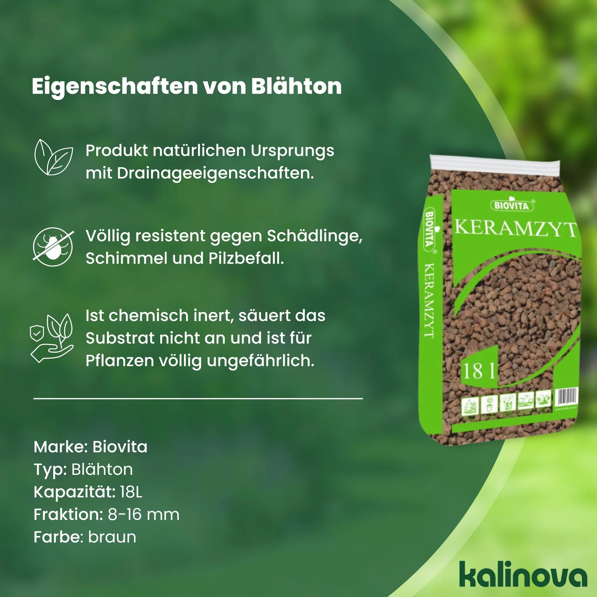 BIOVITA Glina ekspandowana keramzyt granulat 8-16 mm 18 l