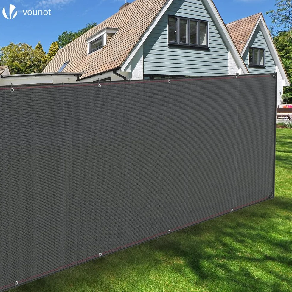 VOUNOT Siatka maskująca 1,8 x 10 m HDPE 230 g/m² 95% zacienienia UV odporna na rozdarcie szara
