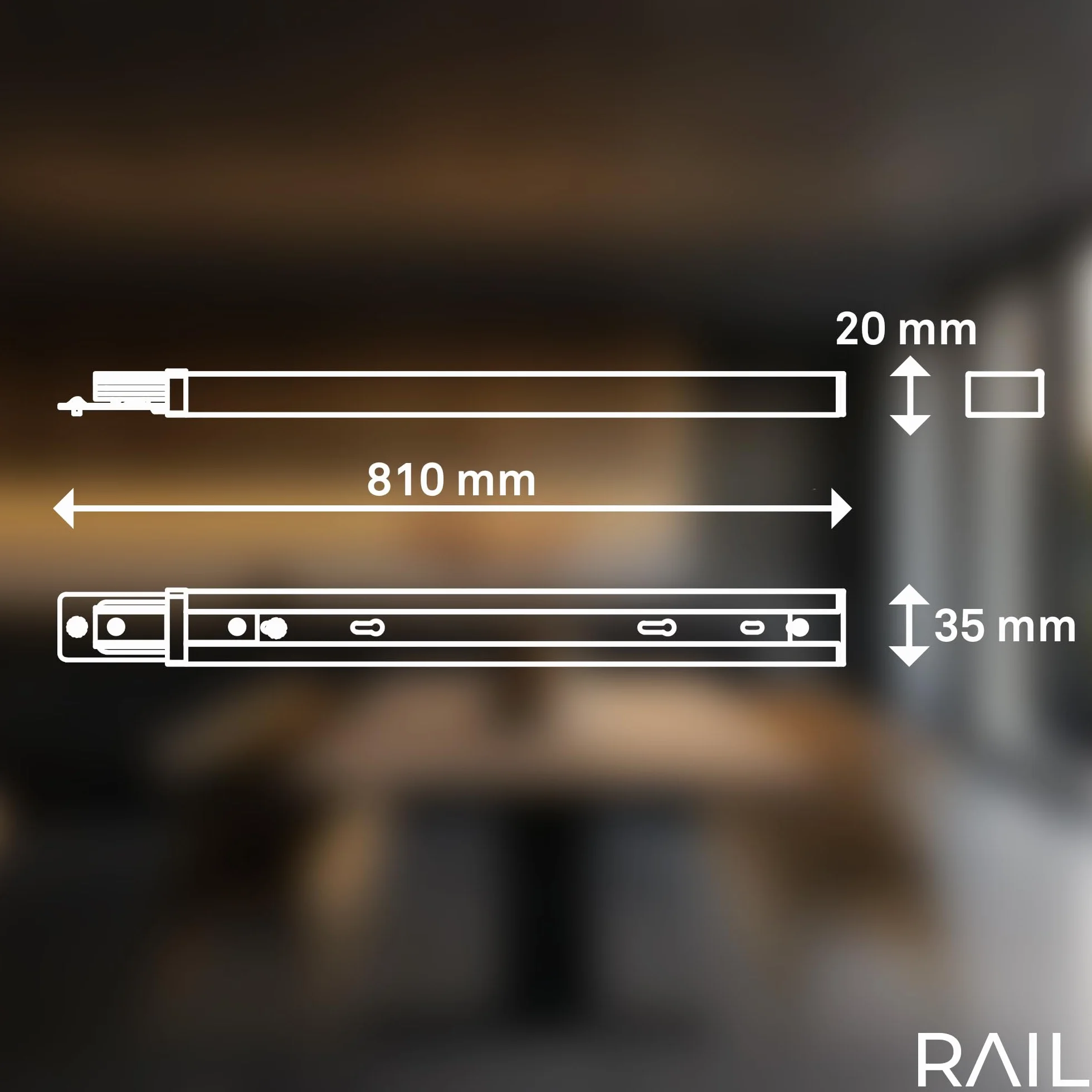 BRILONER - System szynowy Rail szyna zasilająca, akcesoria, element przedłużający, 0,75 m, czarny