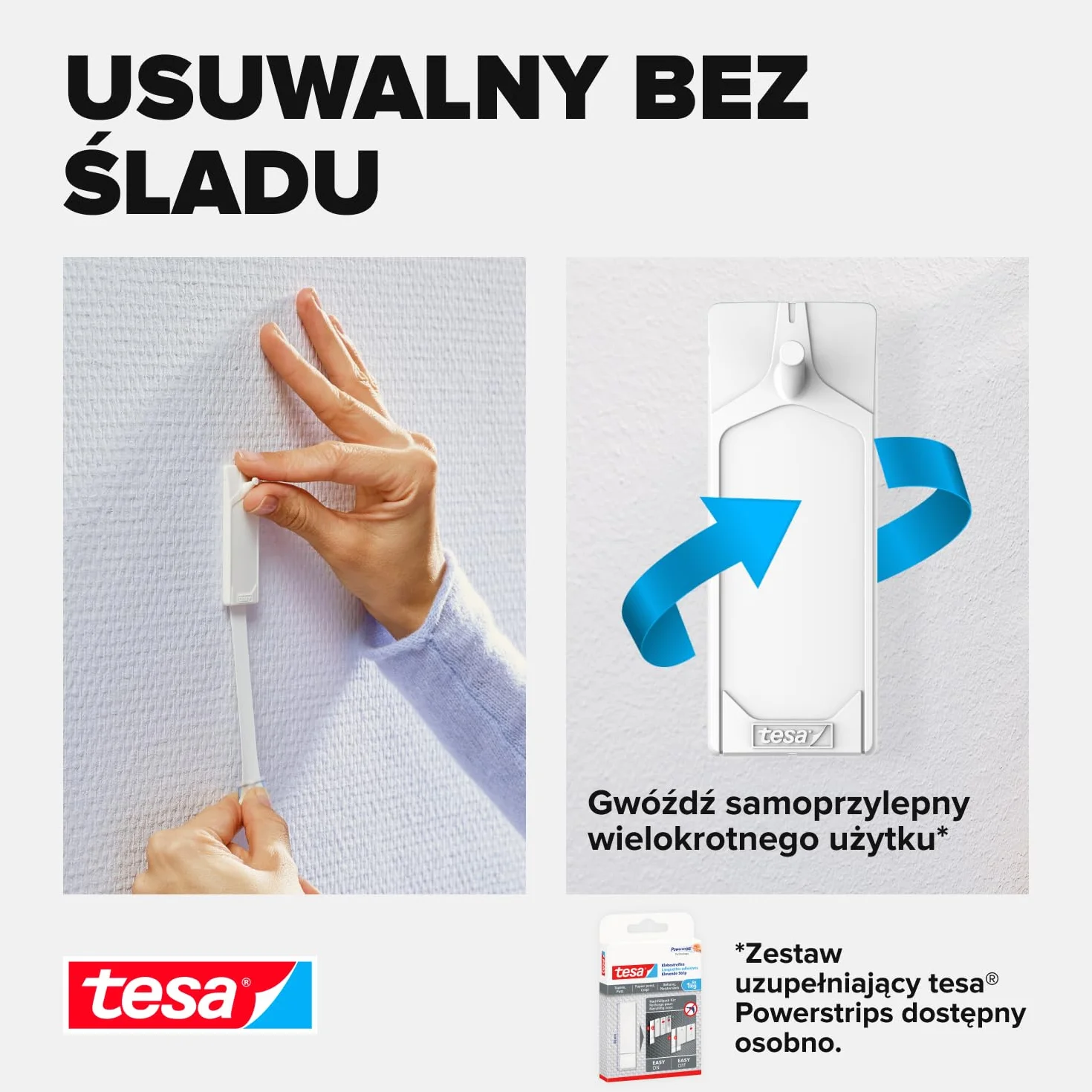 Tesa 77773-00000-00 Haczyk Samoprzylepny, Biały, 2 x 1 kg