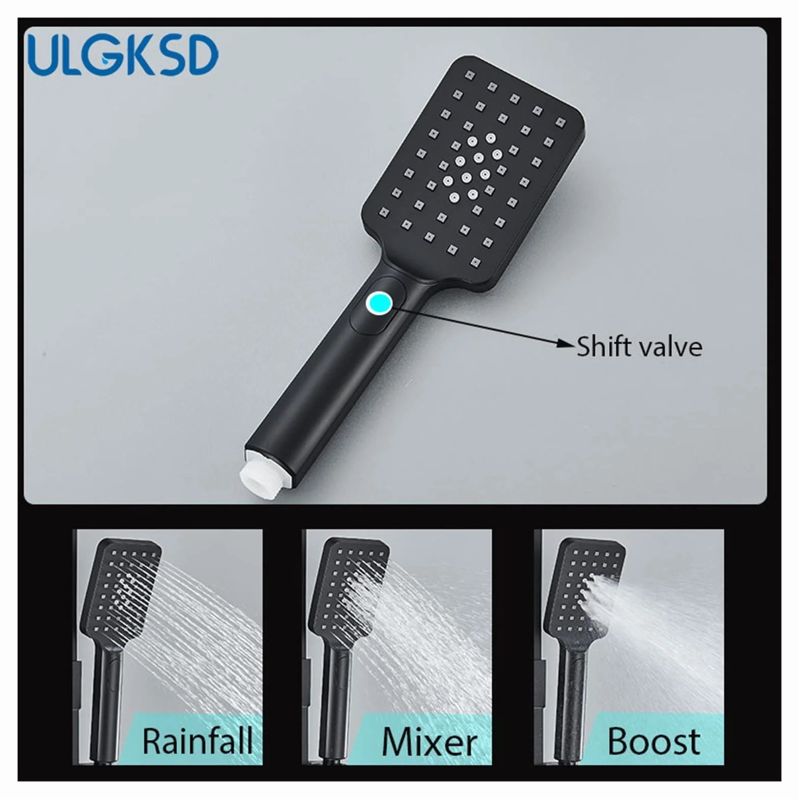 LCD cyfrowy czarny system prysznicowy do łazienki zestaw bateria termostatyczna do łazienki System z 4-kierunkowym zestawem kranów prysznicowych z deszczownicą Mixer Tap(Hold-Cold Black A)