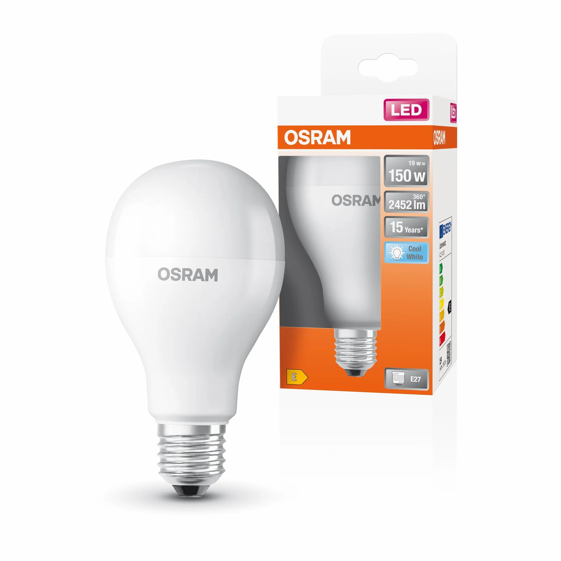 OSRAM LED Star Classic A150 Lampa LED do gniazda E27, kształt gruszki, Matt Optics, 2452 Lumens, zimna biała (4000k), zamiennik konwencjonalnych żarówek 150 W, nie przyciemnionych, 1-pakowy