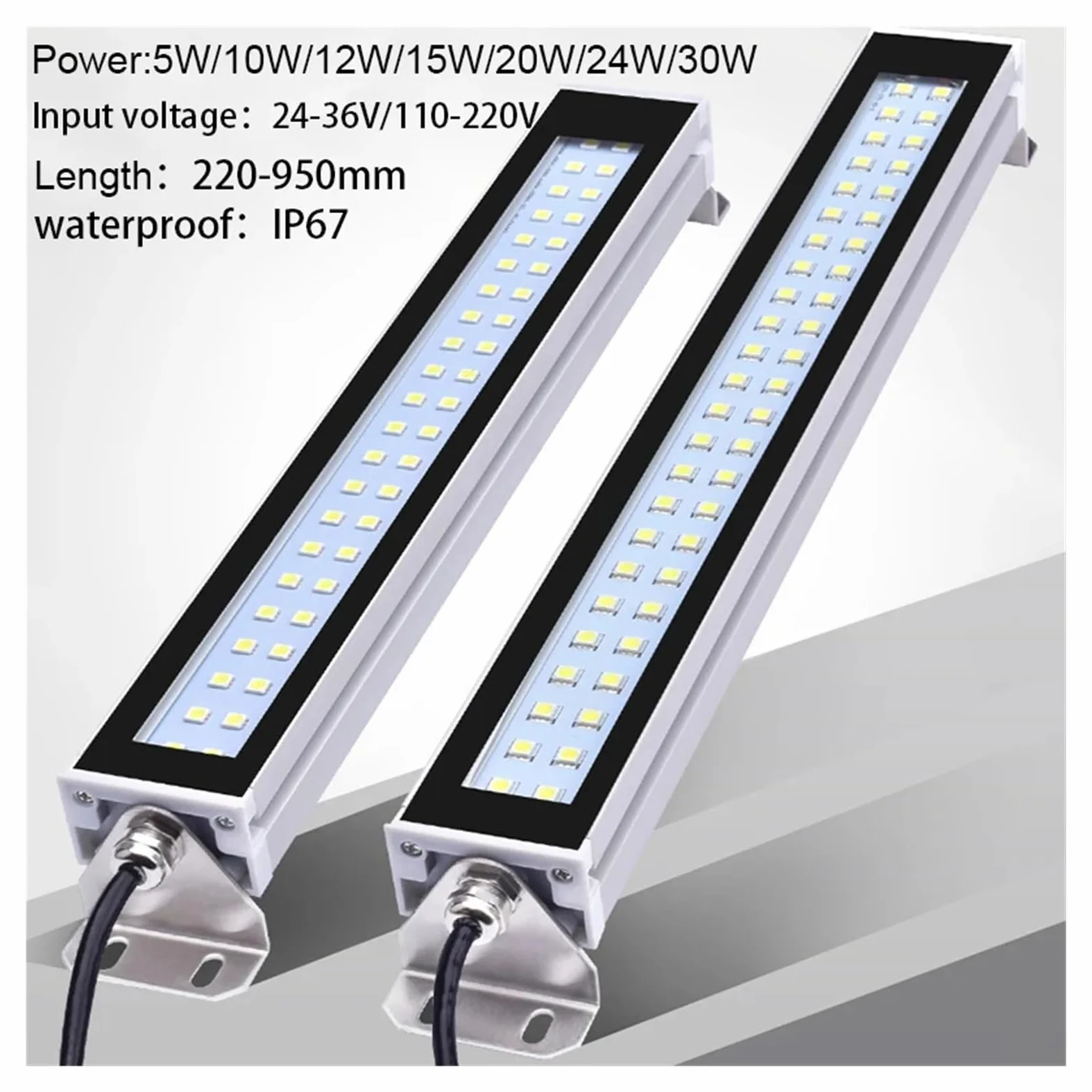5-30W LED warsztat obrabiarki świetlówka IP67 wodoodporna lampa obróbcza pyłu olejowego do tokarki CNC szlifierka Do obrabiarek(24W,24V-36V)