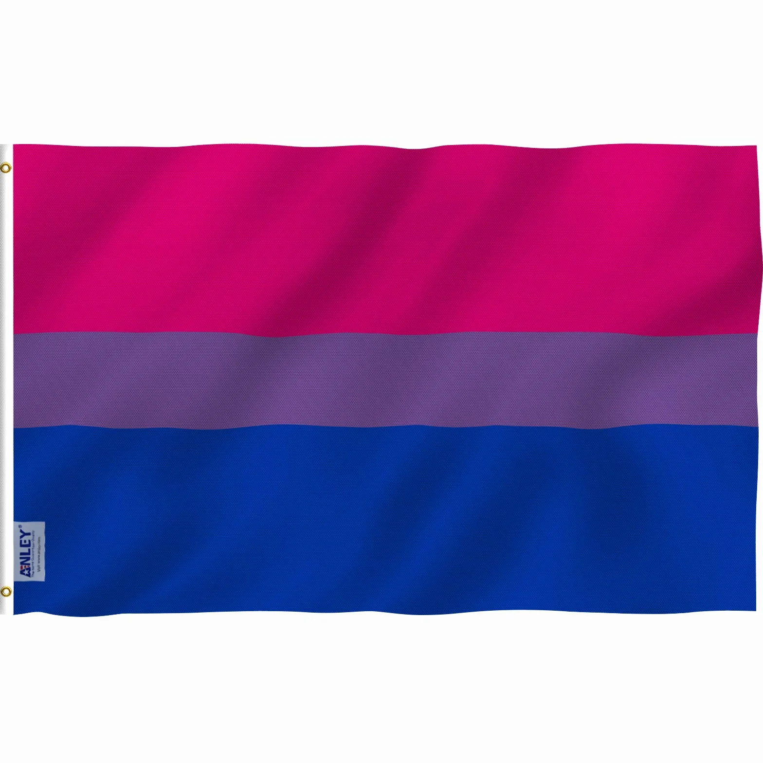 Anley Fly Breeze 3x5 Foot Bi Pride Flag - Żywy kolor i odporność na blaknięcie - Płócienny Nagłówek i podwójne szwy - Biseksualne flagi Poliester z mosiężnymi przelotkami 3 x 5 stóp
