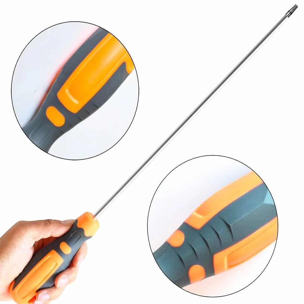 Bardzo długi śrubokręt krzyżowy krzyżowy krzyżowy z rowkiem 6 x 100 mm, długość chwytu 300 mm, długość całkowita 420 mm, stal S2, narzędzia ręczne do naprawy domu (Phillips)
