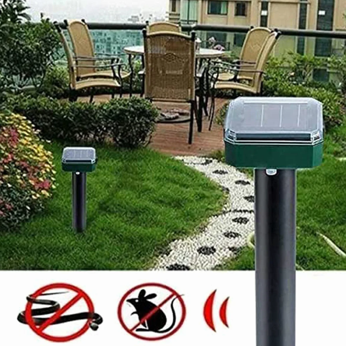 12 Packs Outdoor Solar Ultrasonic Vibration Repeller Snake Repeller Mole Electronic Snake Repeller for Yard Farm