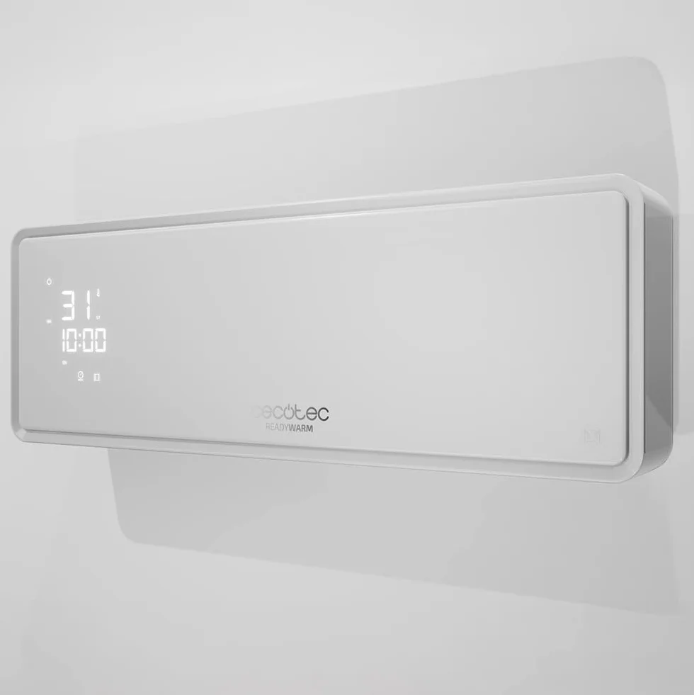 Cecotec Ceramiczny grzejnik ścienny z wyświetlaczem LED i pilotem gotowym ciepłym 5310 PowerBox Ceramic. 2000W, 3 tryby, timer 24 h, oscylacja, IP23, zestaw montażowy, zasięg 20m2
