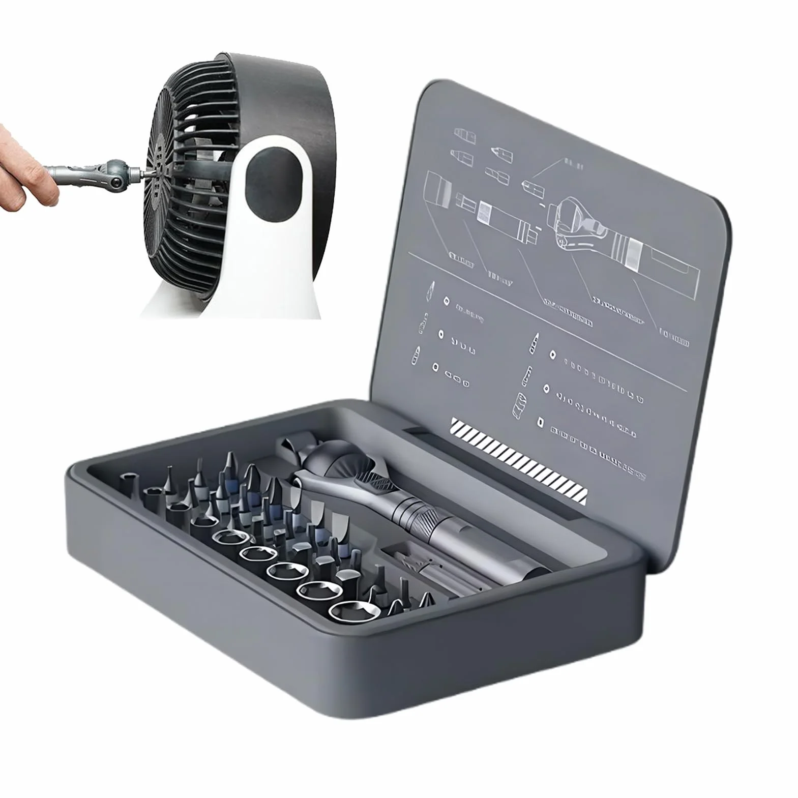 Zestaw Wkrętaków Z Grzechotką 40-w-1 Precyzyjny Ergonomiczny Przenośny | Zestaw bitów meblowych do napraw domowych, mechanika, elektryka, budownictwo, stolarstwo, hydraulika, meble