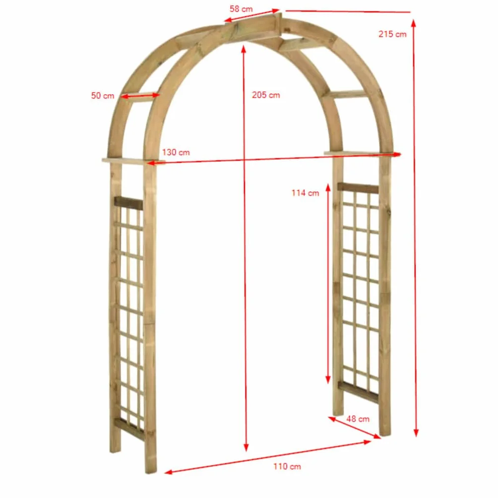 vidaXL Pergola ogrodowa zwieńczona łukiem, impregnowane drewno sosnowe