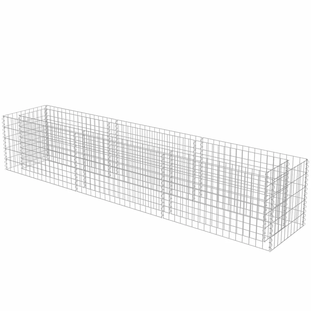 vidaXL Podwyższona donica gabionowa, galwanizowana stal, 270x50x50 cm