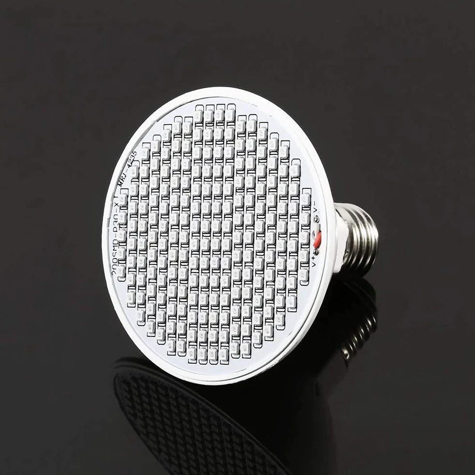 24w 200-led oświetlenie do uprawy roślin sztuczne światło słoneczne oświetlenie do uprawy pełne spektrum lampa led do roślin żarówka e27 hydroponiczne kwiatowe lampy do uprawy warzyw 85 ~ 265v dla małych pojemników do uprawy namiot do uprawy diy hydropo