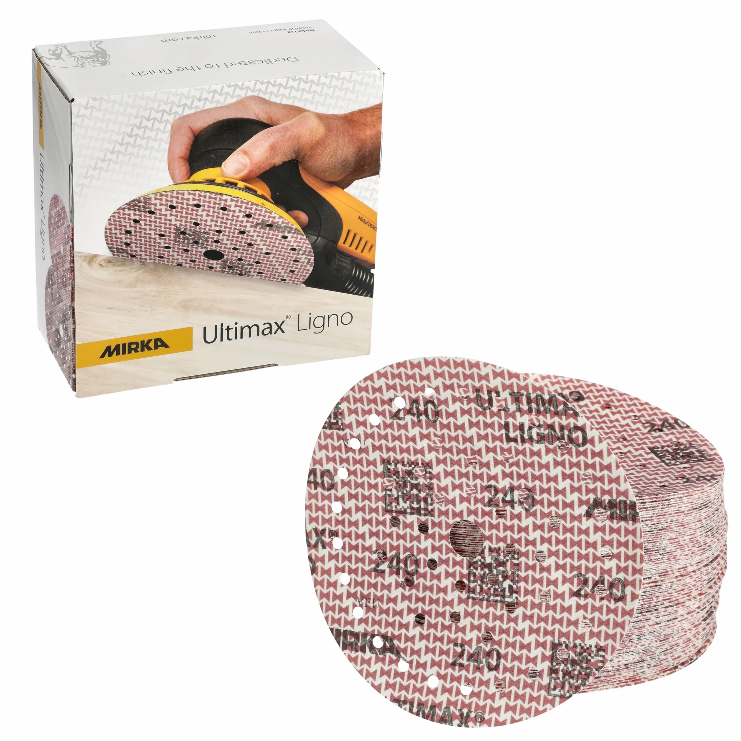 Mirka - abrasive sheets - Ultimax Ligno 150 mm rzep Multifit | Uniwersalne arkusze ścierne z rzepem do szlifierek 150 mm wysoka trwałość i skuteczność szlifowania
