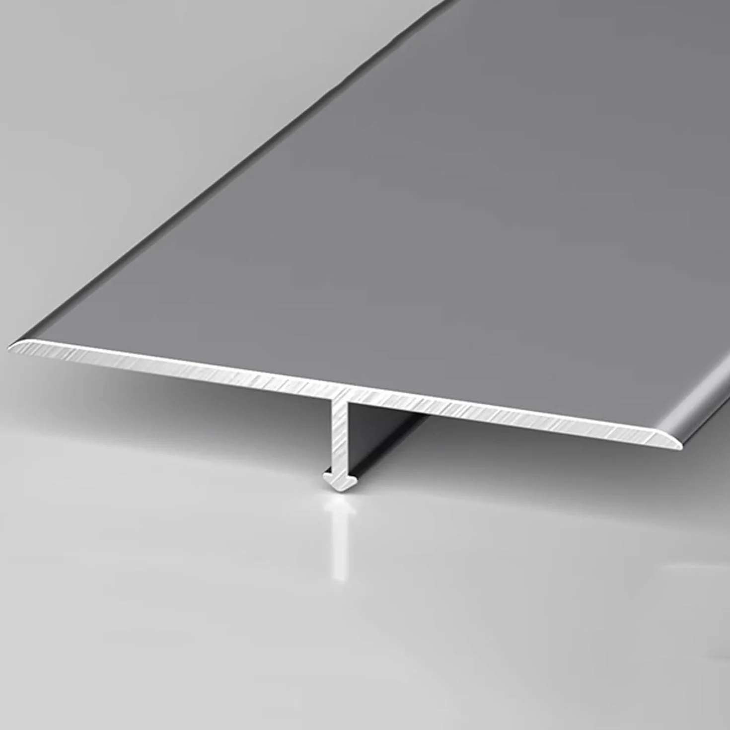 Ciemnoszara aluminiowa listwa wykończeniowa T do płytek drewnianych podłóg betonowych - 50 mm (2 cale) x 0,9 m osłona krawędzi łatwa instalacja, idealna do renowacji domu
