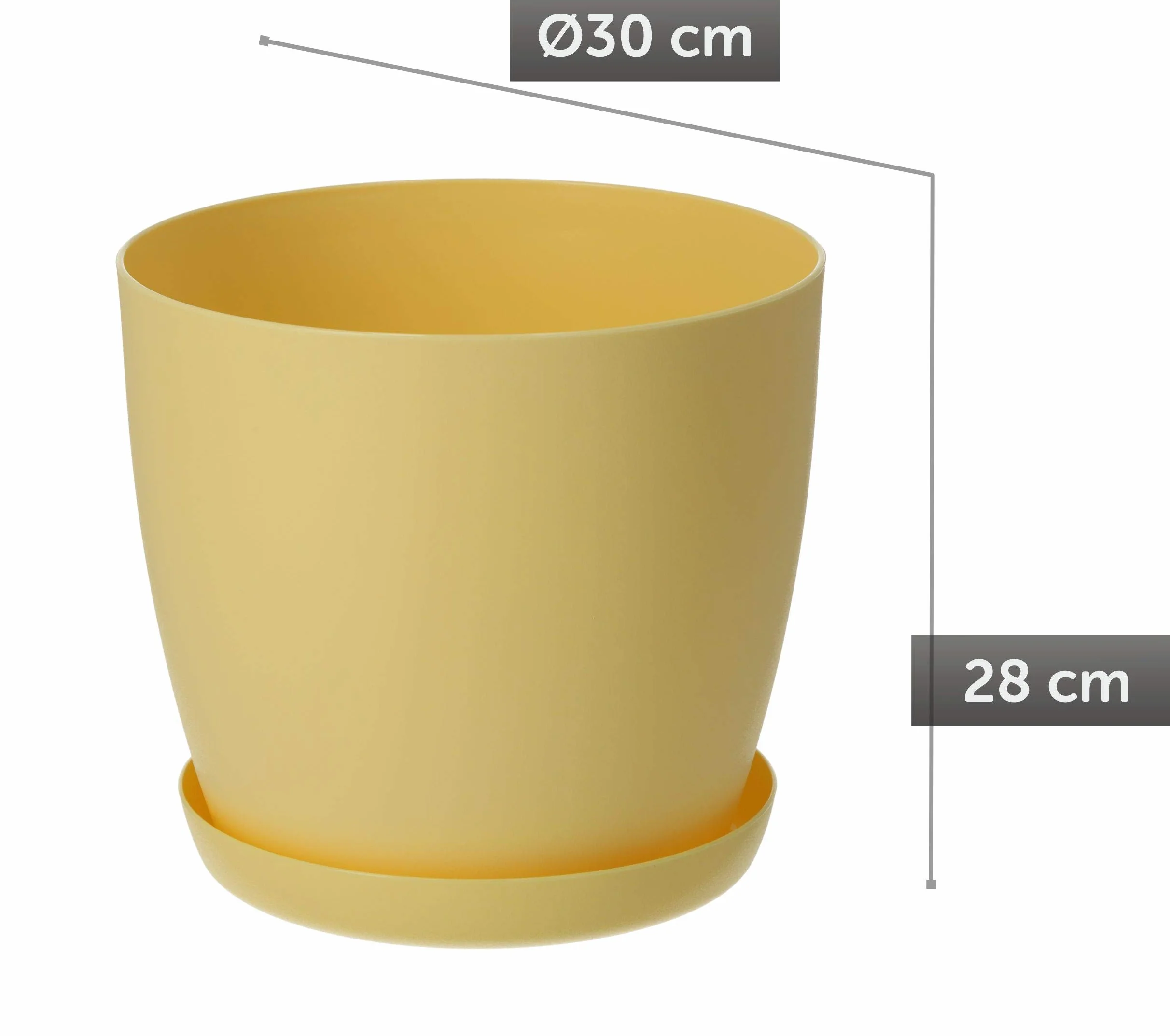 KADAX Doniczka z podstawką 30 cm cytrynowa