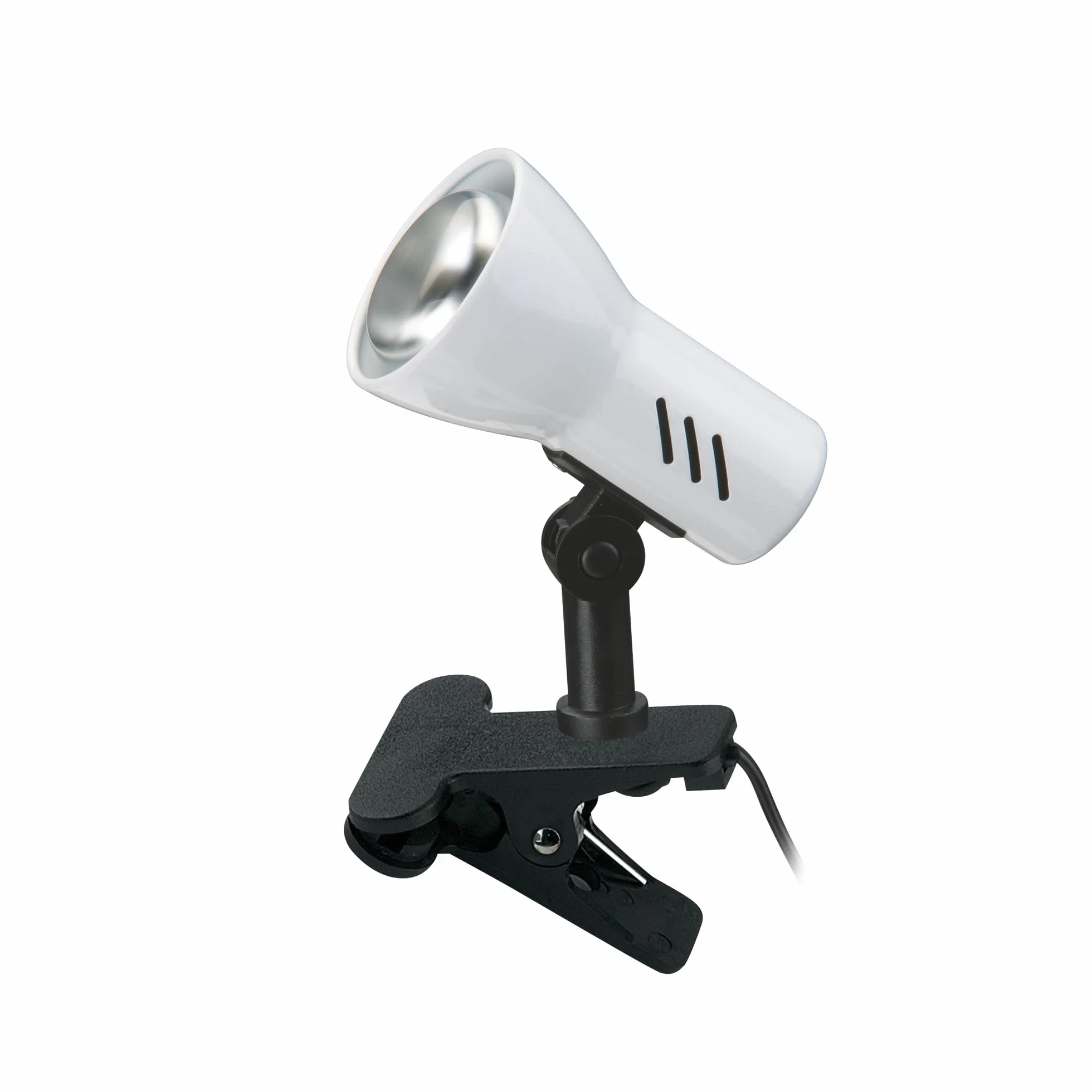 BRILONER - Lampka nocna, lampa biurkowa, lampa stołowa, lampa do czytania, klips do książek, lampa zaciskowa, obrotowa, włącznik na sznurek, biała