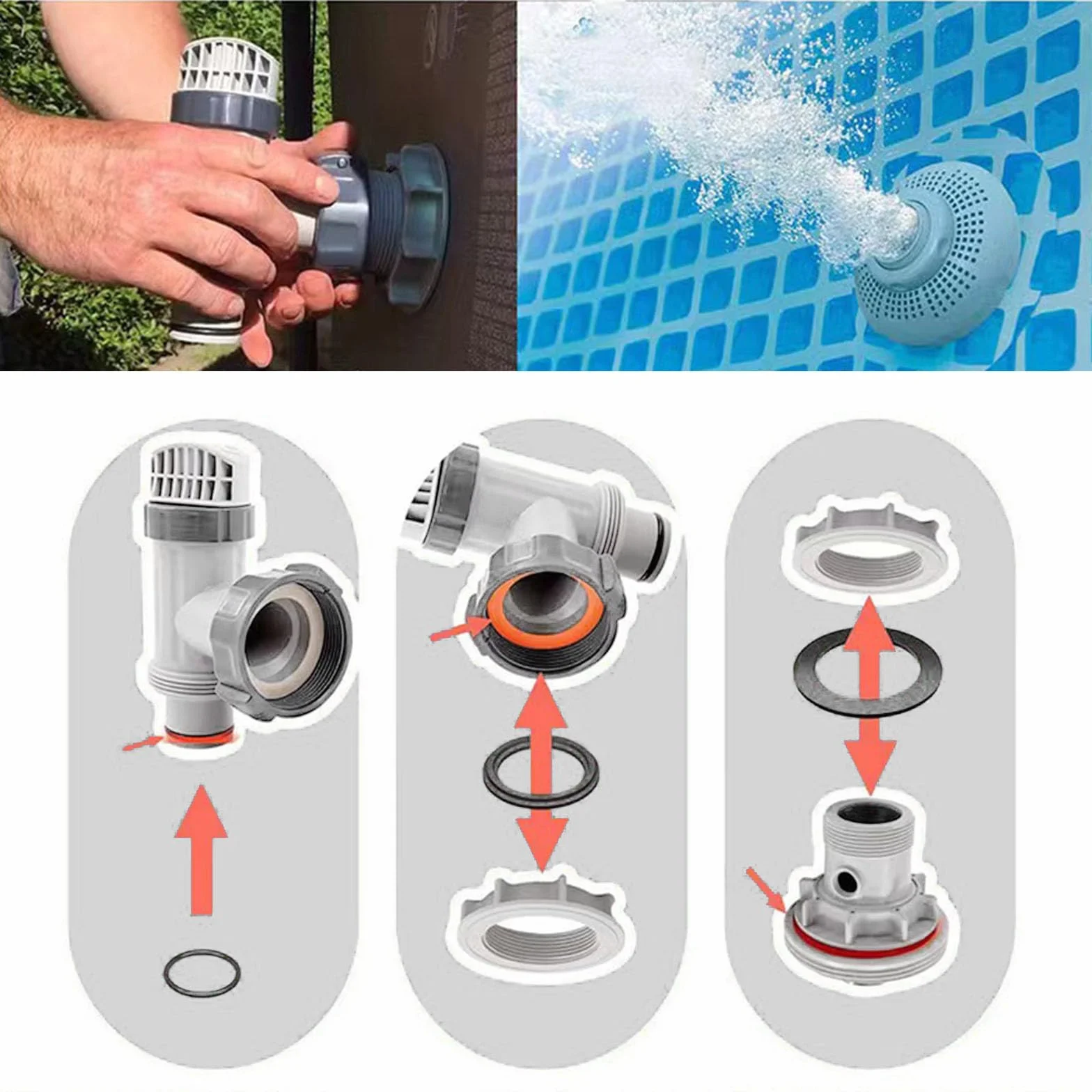 Bestway Intex Zestaw 6 gumowych tulejek O część zamienna uszczelki filtra piaskowego 10745 10262