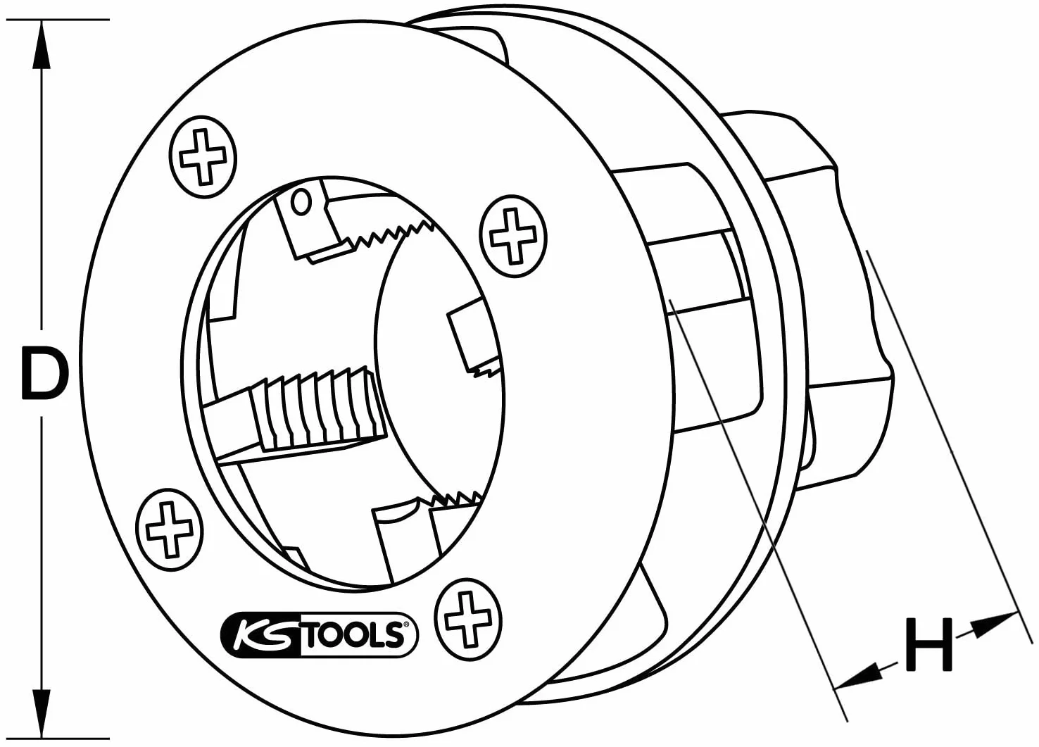 KS Tools 903.3301 Glowica gwintownicy, Ø3/8"